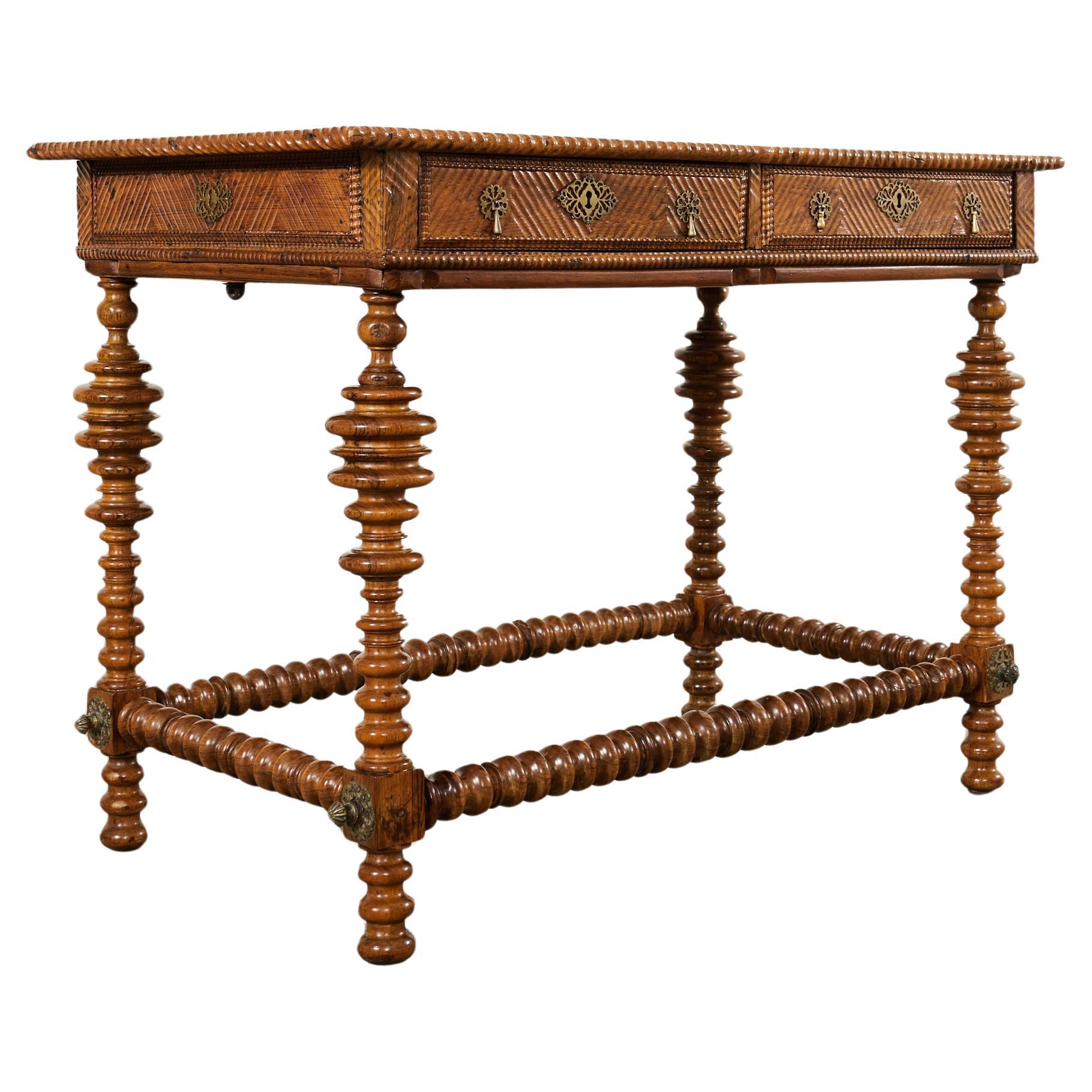 17th Century Portuguese Baroque Rosewood Library Center Table For Sale