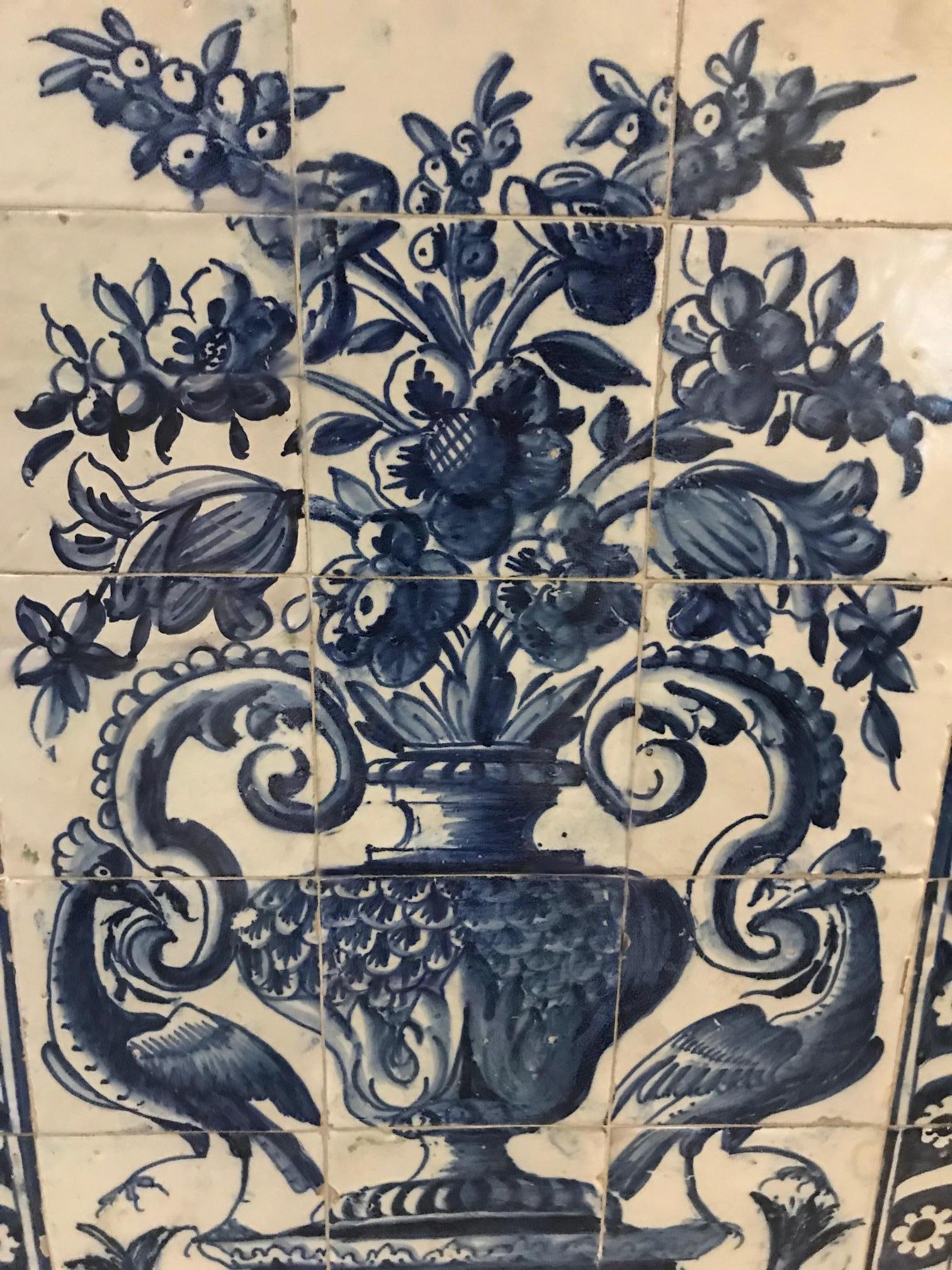 Baroque 17th Century Portuguese blue on white Panel 