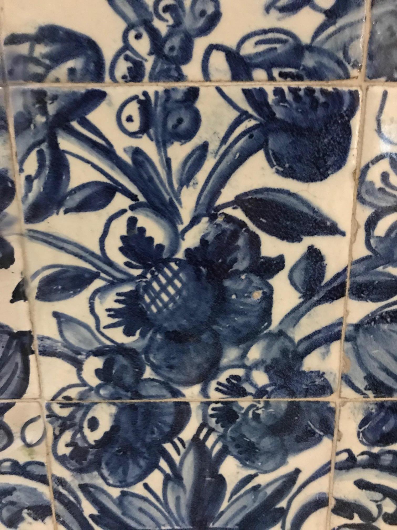 Ceramic 17th Century Portuguese blue on white Panel 