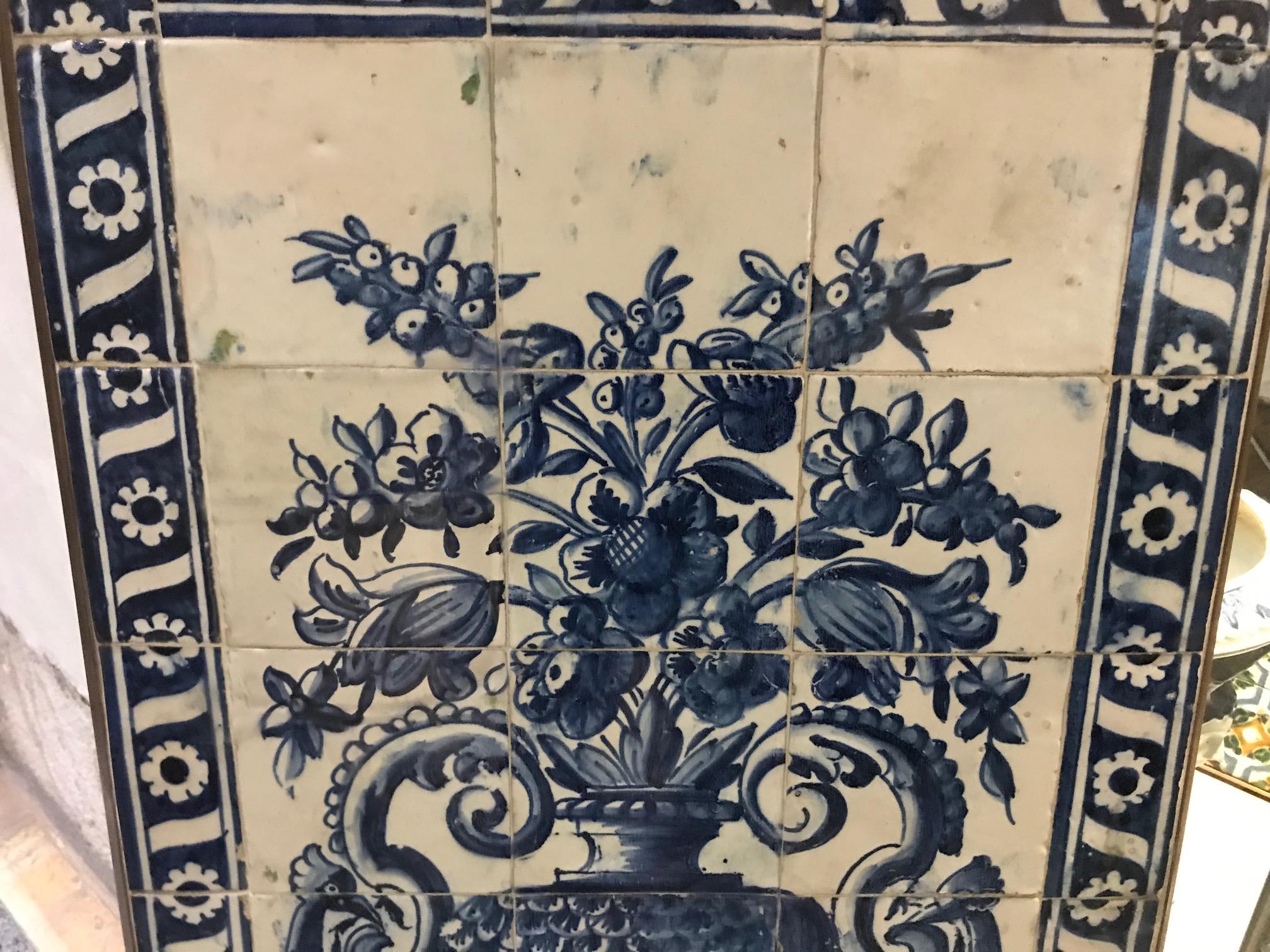 17th Century Portuguese blue on white Panel 