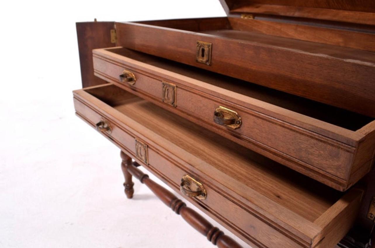 18th Century and Earlier 17th Century Portuguese Cutlery Chest Made in Mahogany For Sale