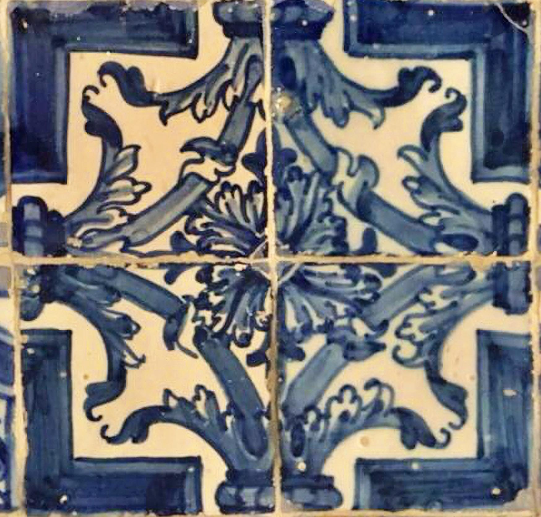 17th Century Portuguese Tile Panel
Restored
56cm x 56cm
14cm x 14cm tiles

With certificate of authenticity and export issued by the Directorate General of Portuguese Cultural Heritage, the only official department for issuing certificates for works