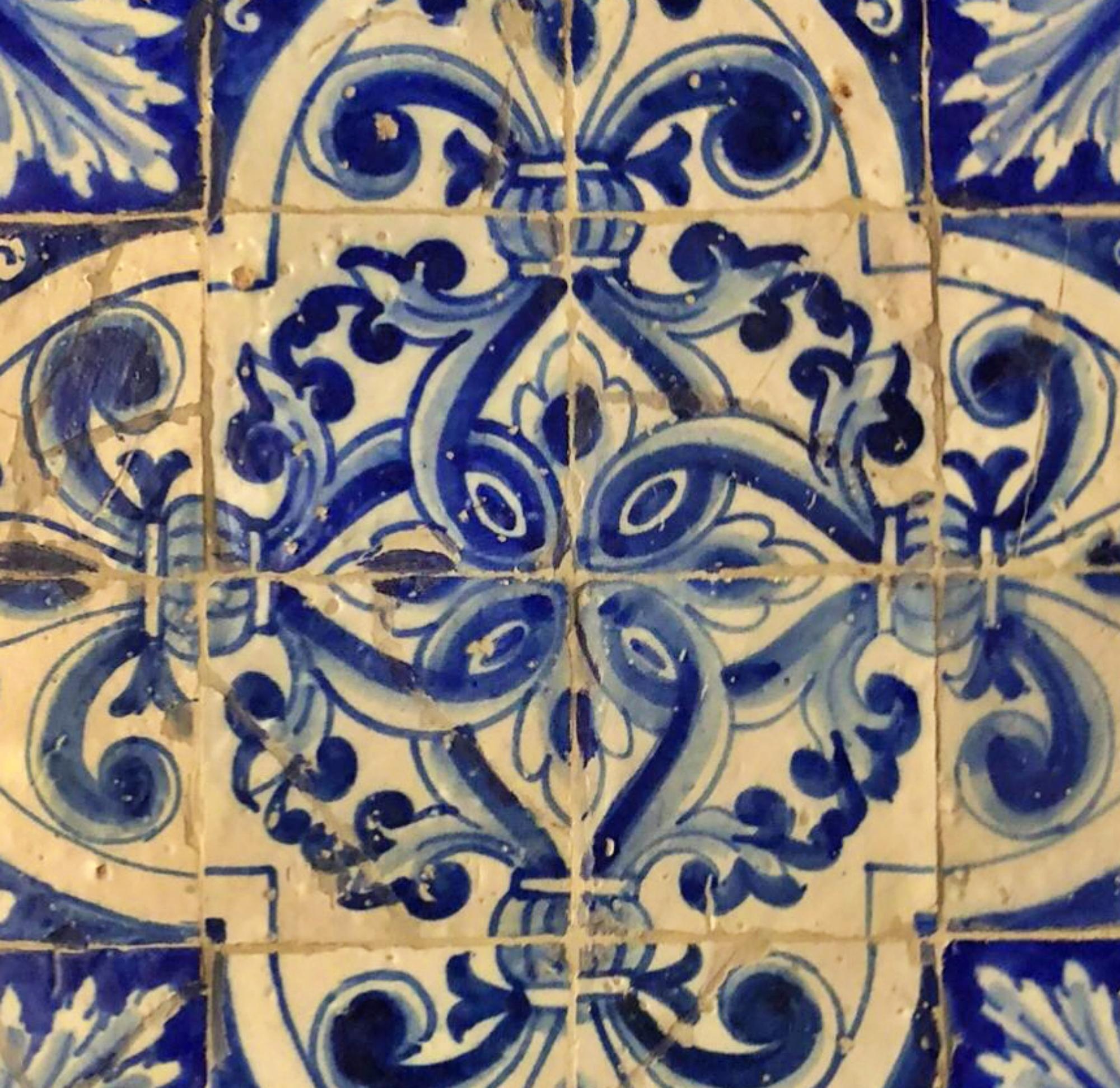 Hand-Crafted 17th Century Portuguese Tile Panel For Sale