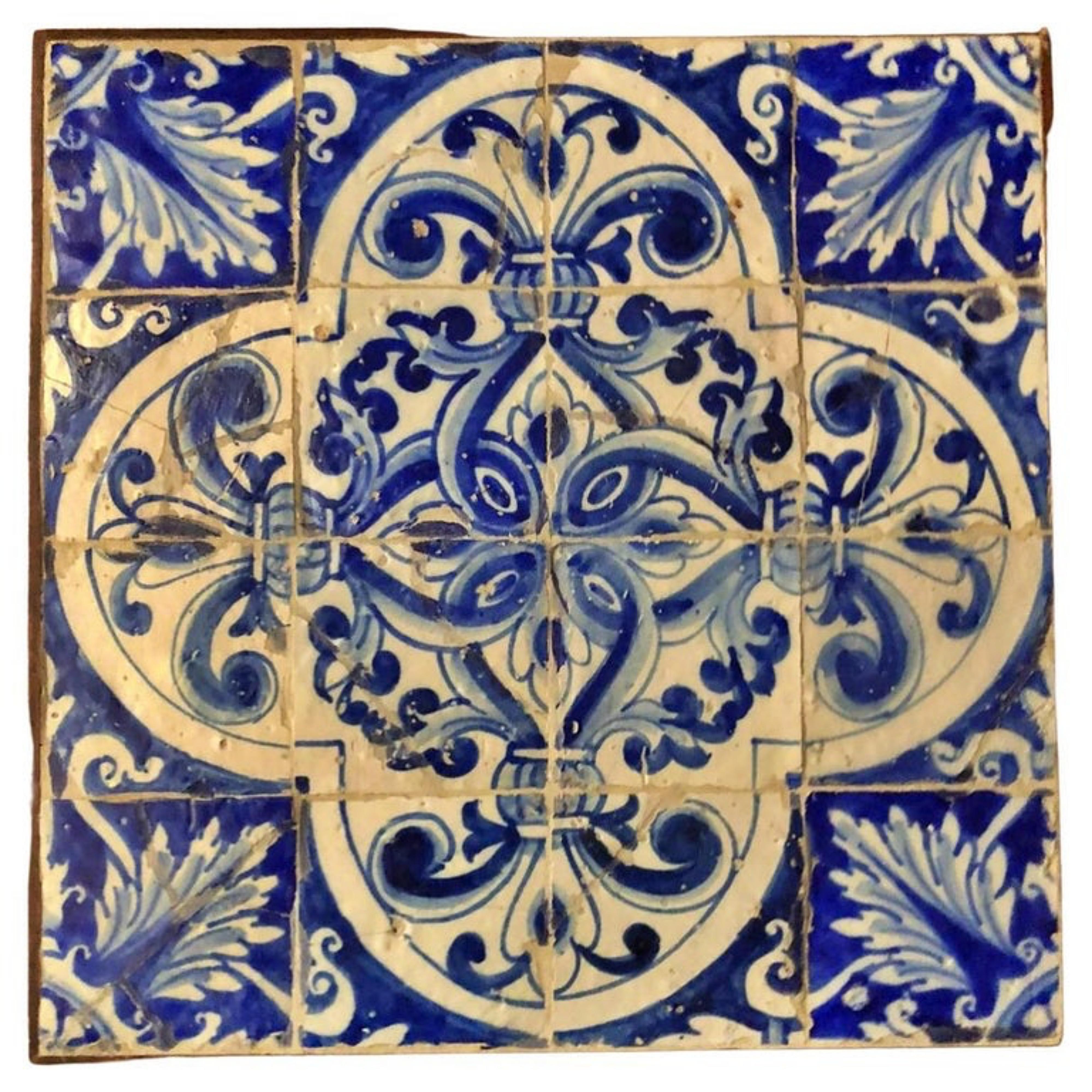 17th Century Portuguese Tile Panel In Good Condition For Sale In Madrid, ES