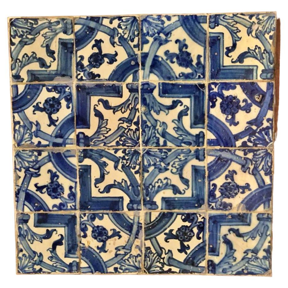 17th Century Portuguese Tile Panel For Sale