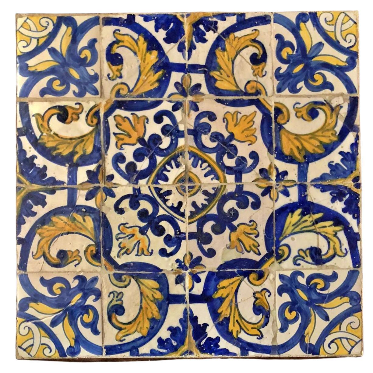 Panneau de carreaux portugais du XVIIe siècle