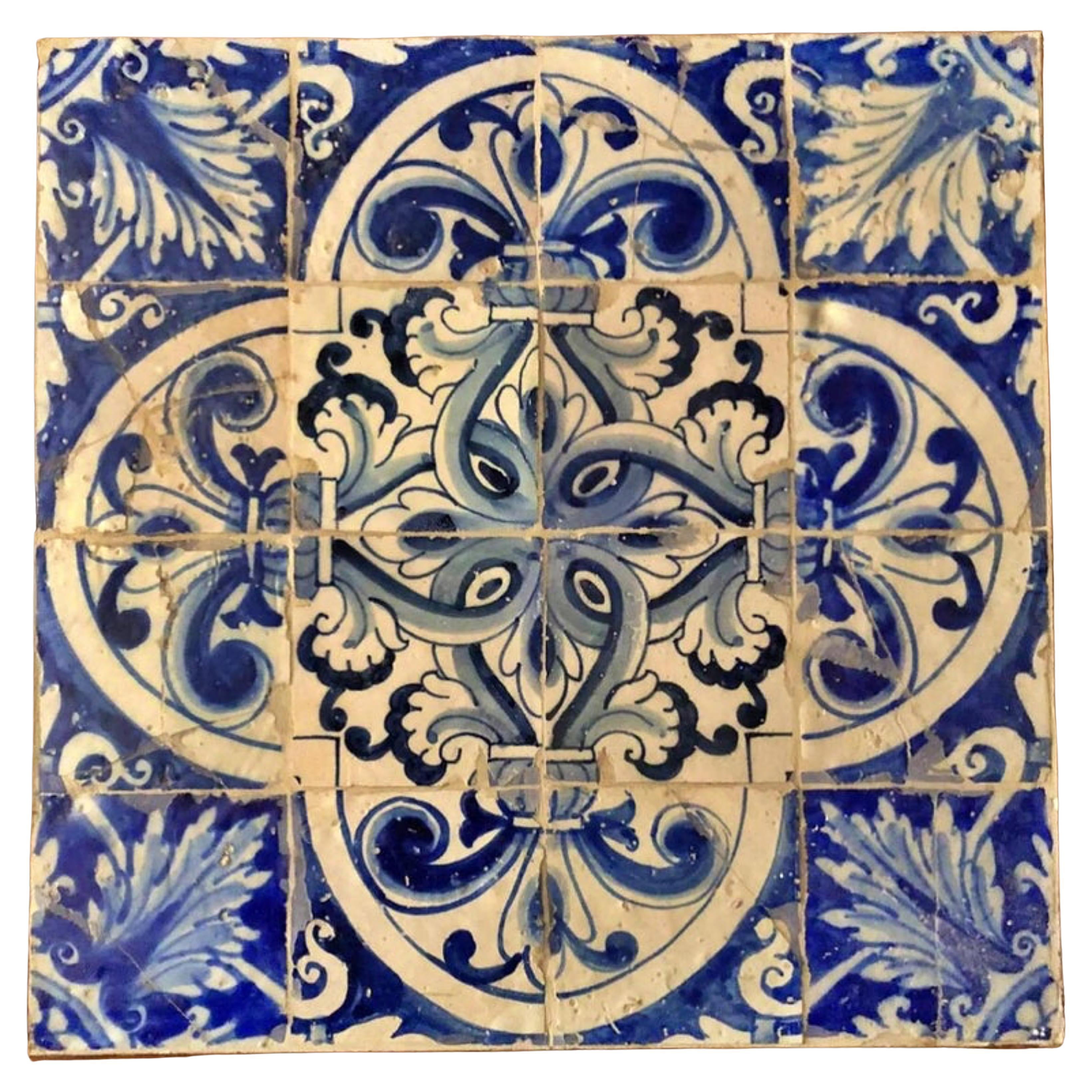 Pannello di piastrelle portoghesi del XVII secolo