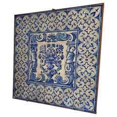 17th Century Portuguese Tile Panel Representing "Floral Vase"