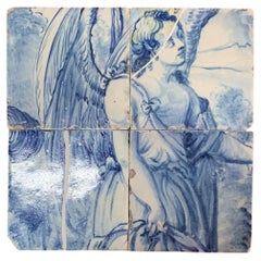 Siglo XVII, panel de azulejos portugueses que representa a "El Santo"