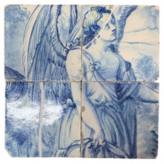 Antique 17th Century, Portuguese Tile Panel Representing "The Saint"