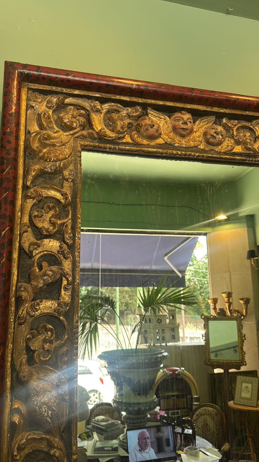 Miroir en bois portugais du 17e siècle en vente 3