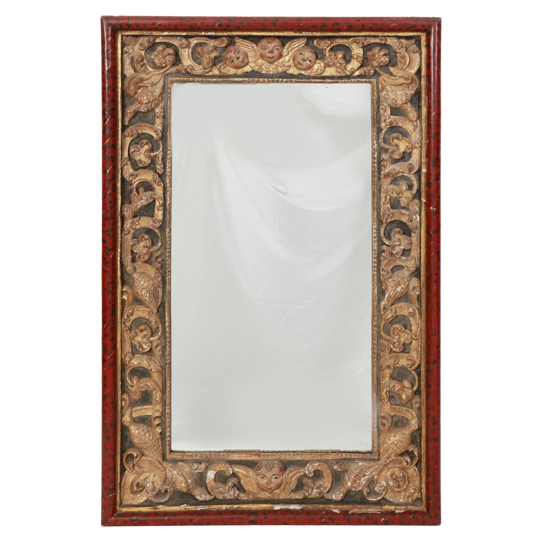 Miroir en bois portugais du 17e siècle en vente