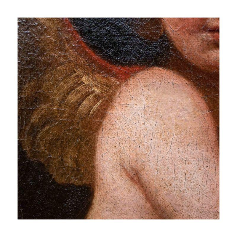 Putto mit Rosengemälde, Öl auf Leinwand, Emilianische Schule, 17. Jahrhundert im Angebot 3