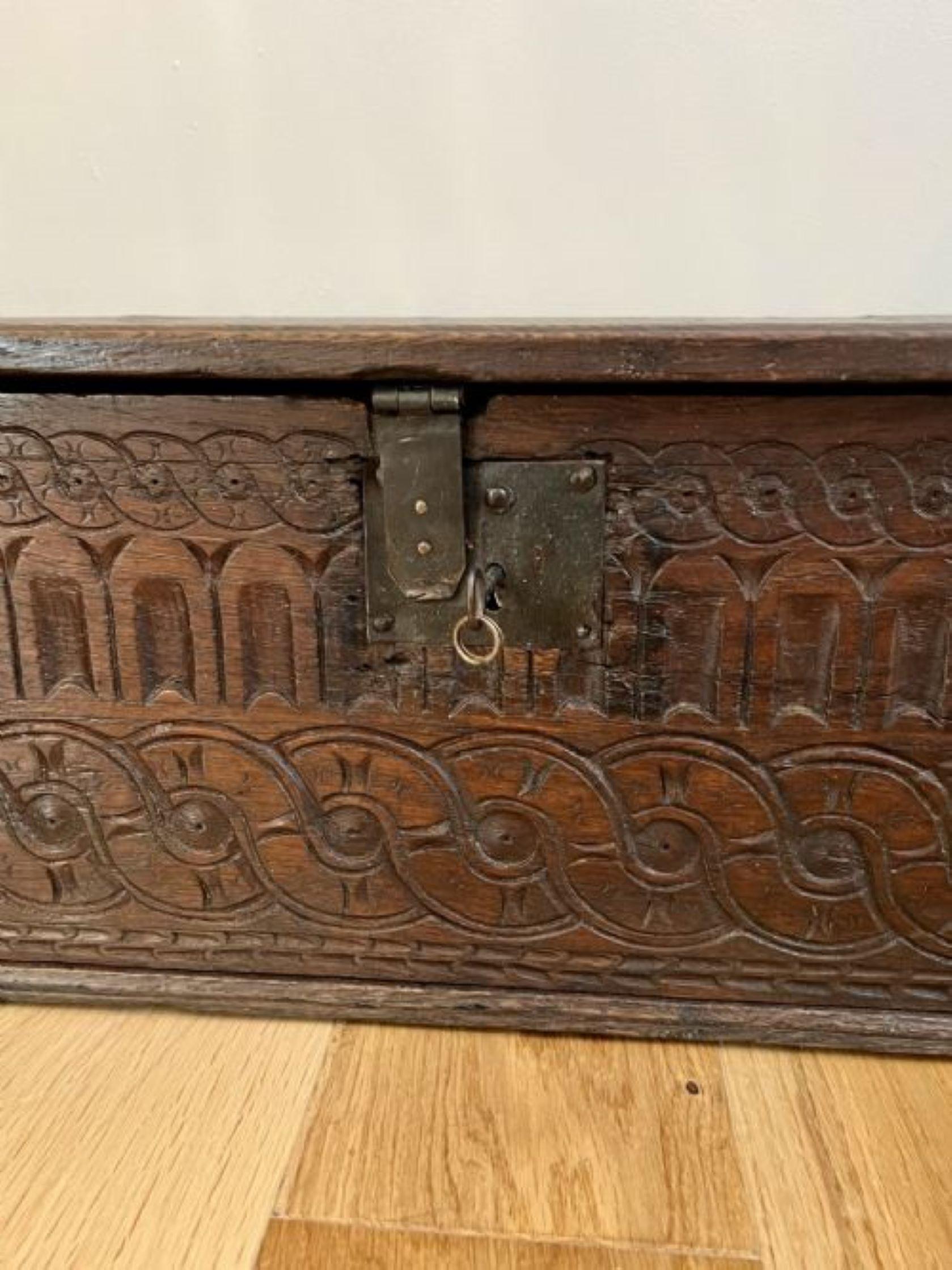18th Century 17th century quality oak bible box  For Sale