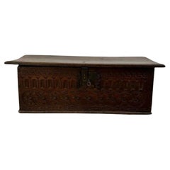 Vintage 17th century quality oak bible box 