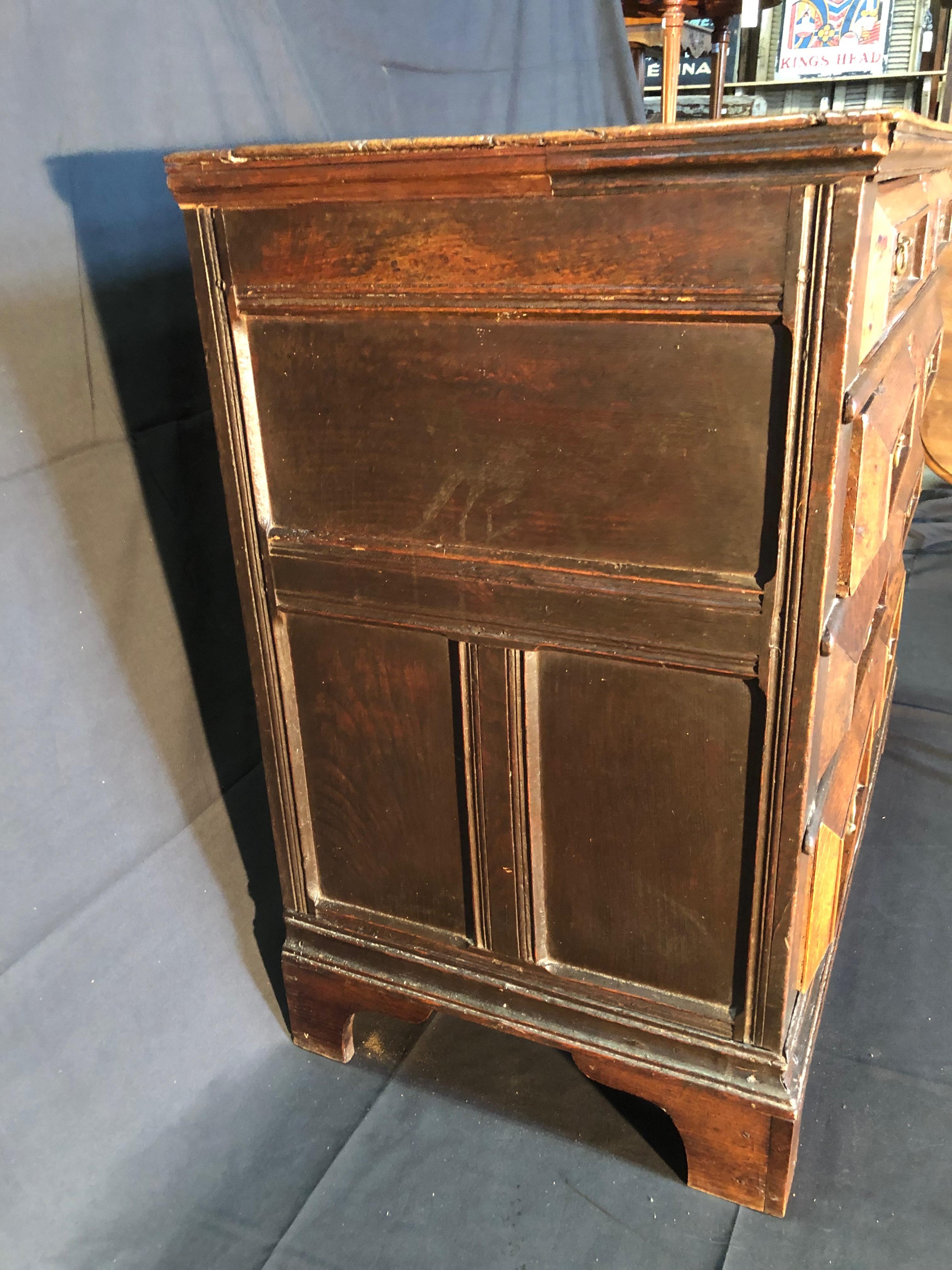 18th Century and Earlier 17th Century Rare Find British Charles II Oak Chest of Drawers