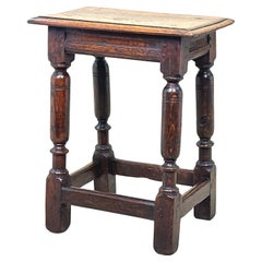 17th Century Rectangular Oak Joint Stool