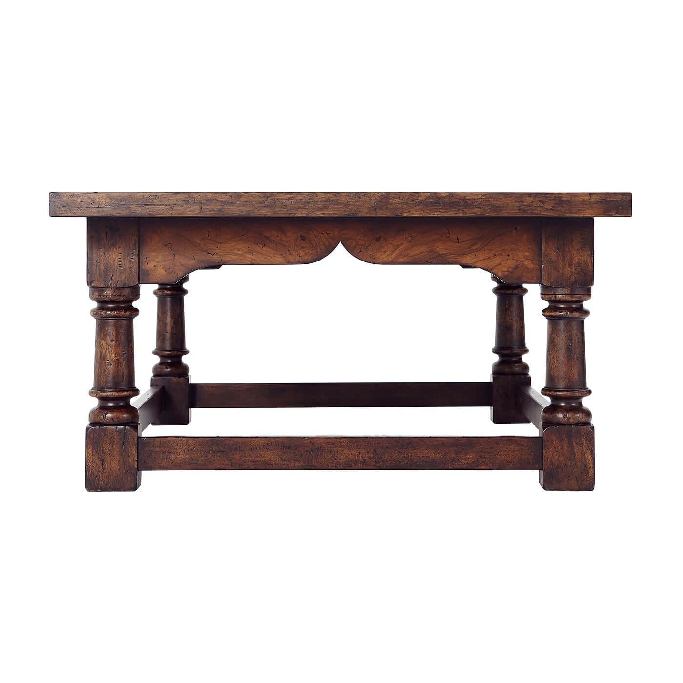 Jacobean 17th Century Refectory Form Cocktail Table For Sale