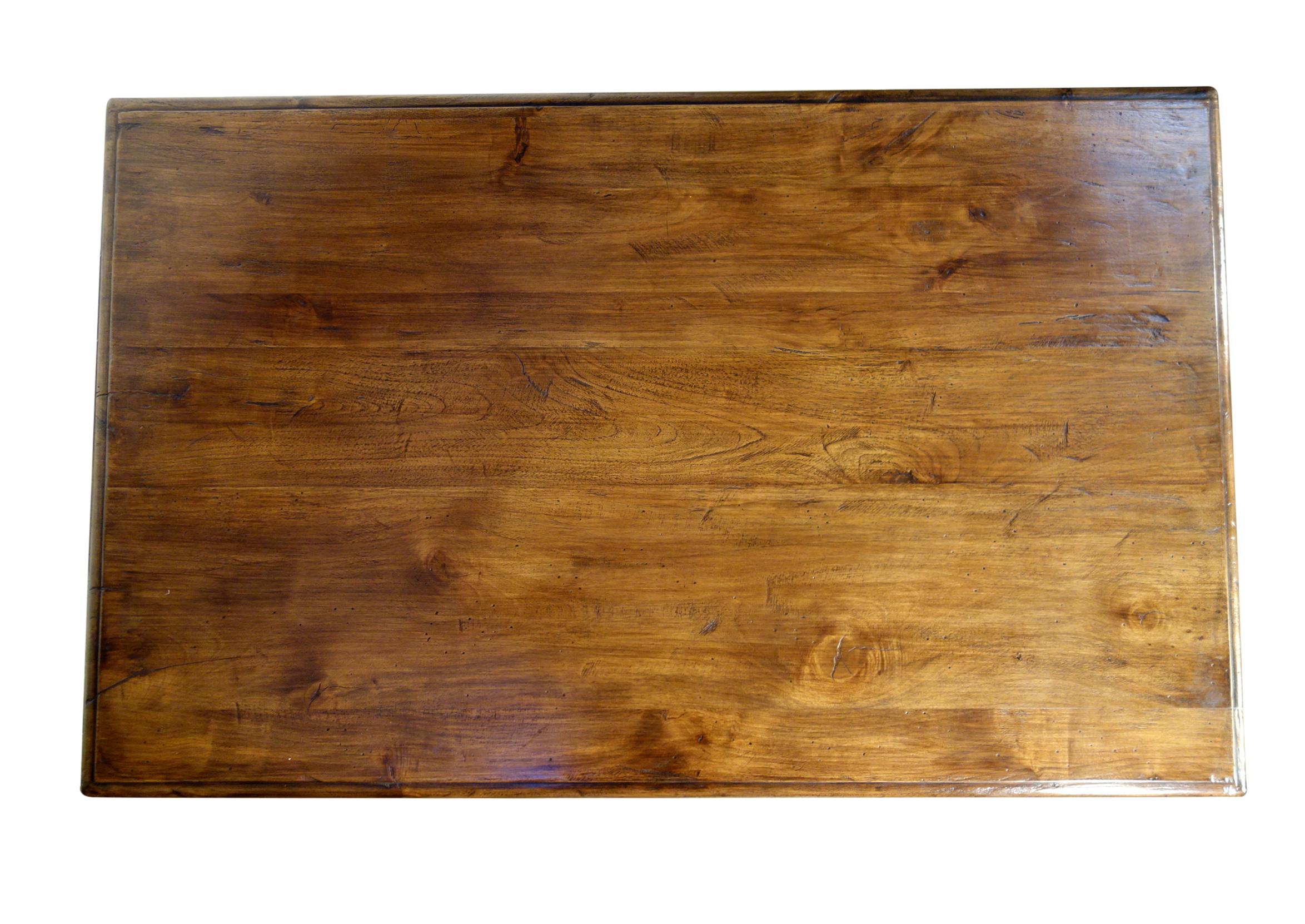 Contemporary 17th C Refectory Style Old Italian Solid Walnut 50x30 Coffee Table with options For Sale