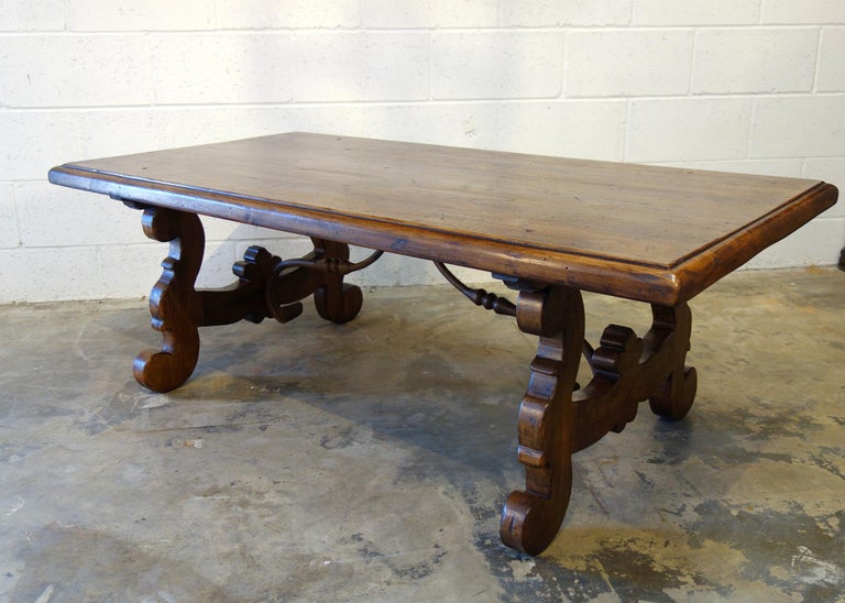 17th C Style Italian Solid Walnut 60x34 Coffee Table finish & size options For Sale 11