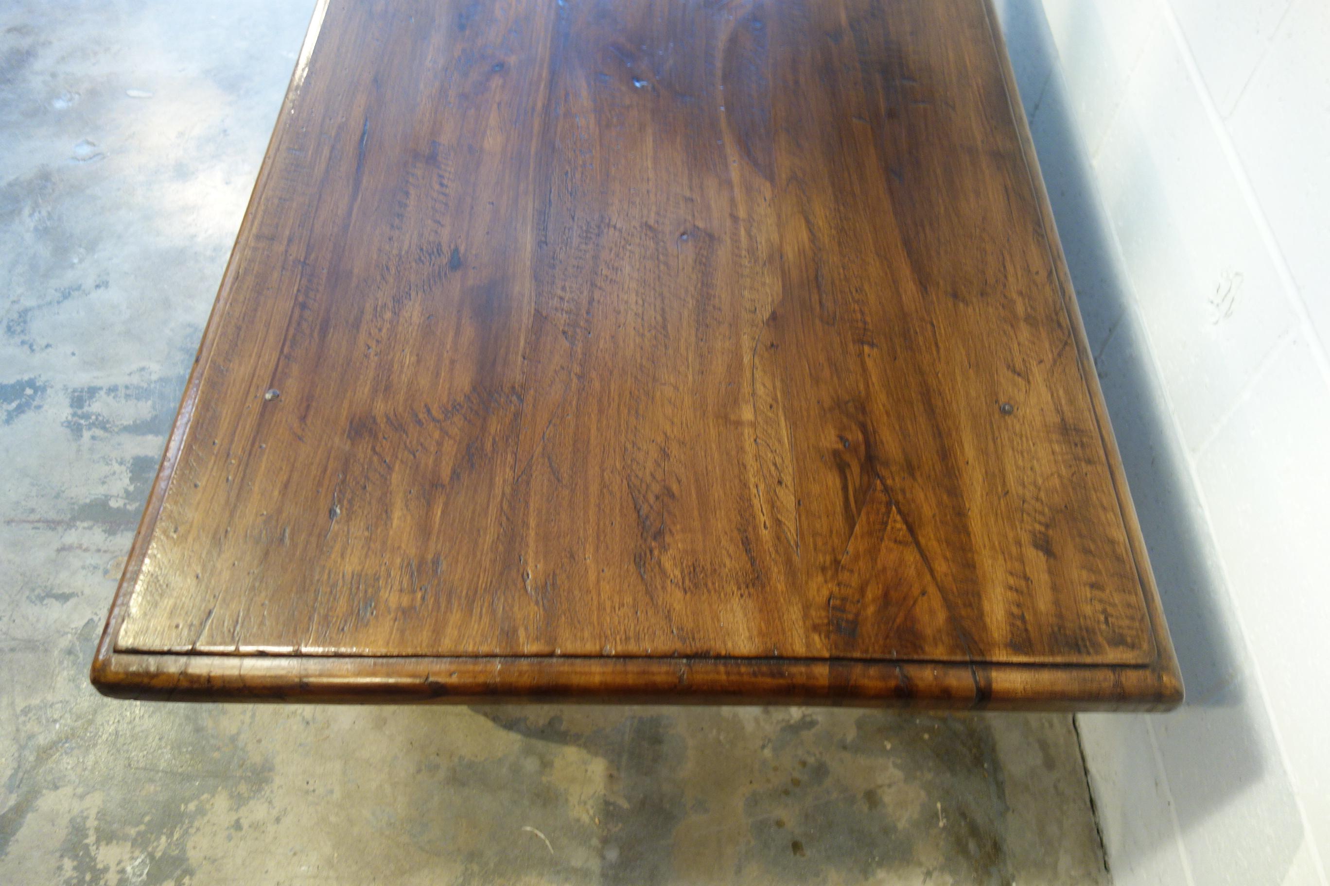 Iron 17th C Style Italian Solid Walnut 60x34 Coffee Table finish & size options For Sale