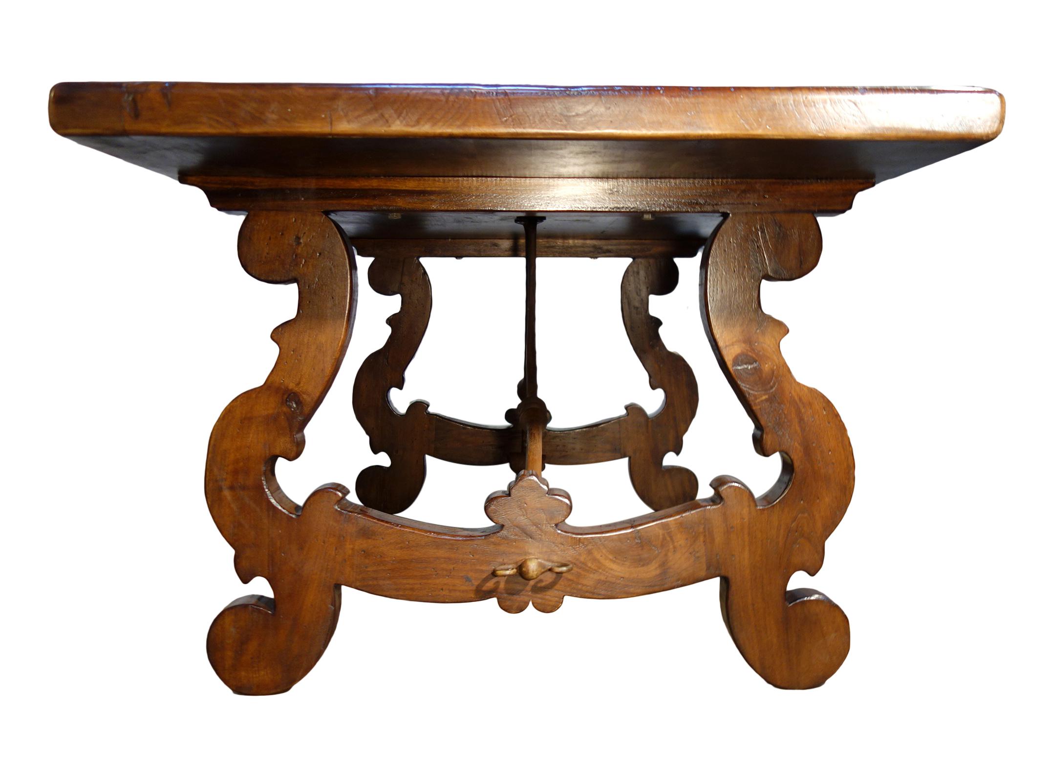 17th C Refectory Style Dark Italian Walnut LIRA Table with size & finish options In New Condition For Sale In Encinitas, CA