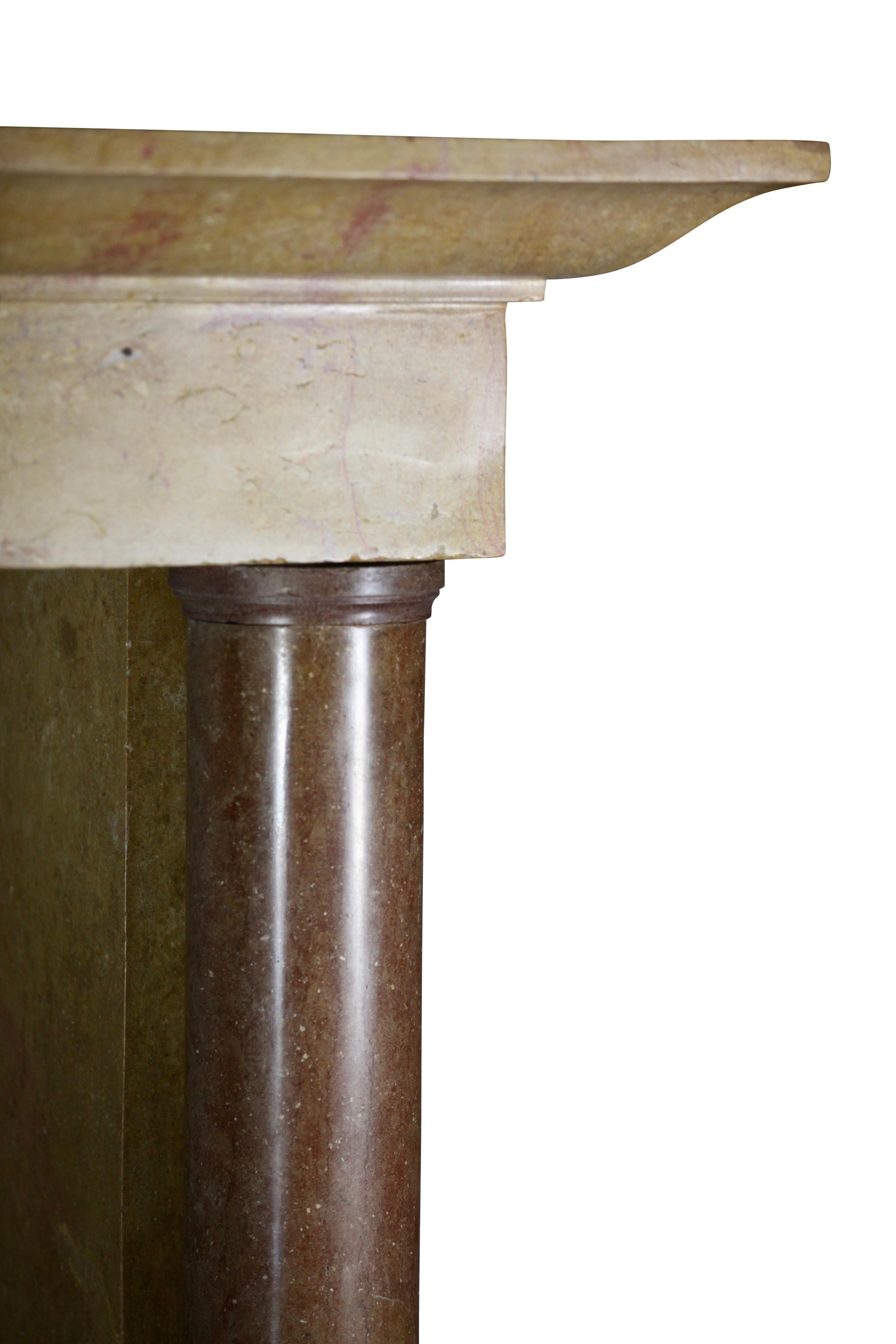 17th Century Refined Luxury Palladian French Marble-Stone Fireplace Surround For Sale 7