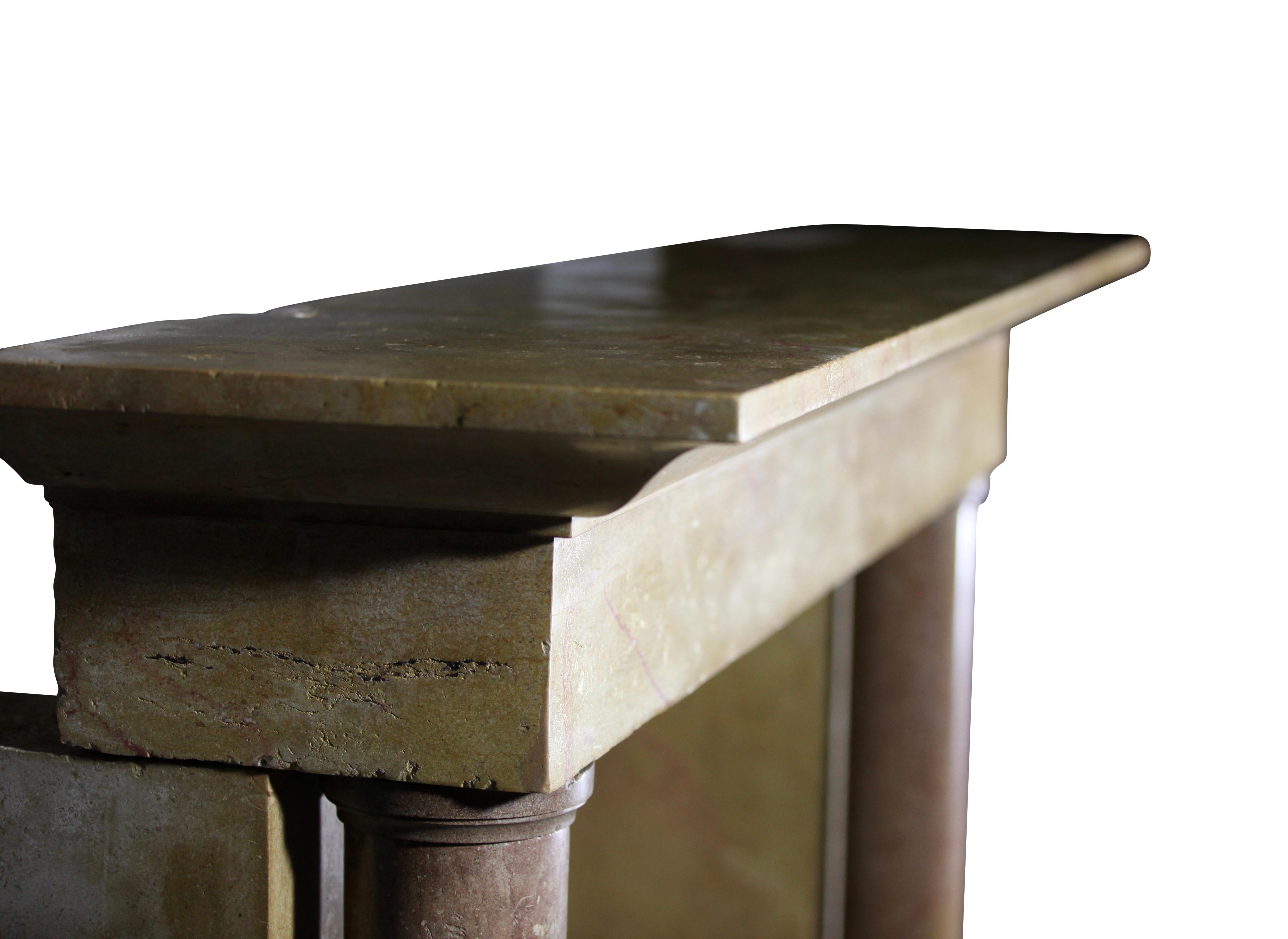 17th Century Refined Luxury Palladian French Marble-Stone Fireplace Surround For Sale 8