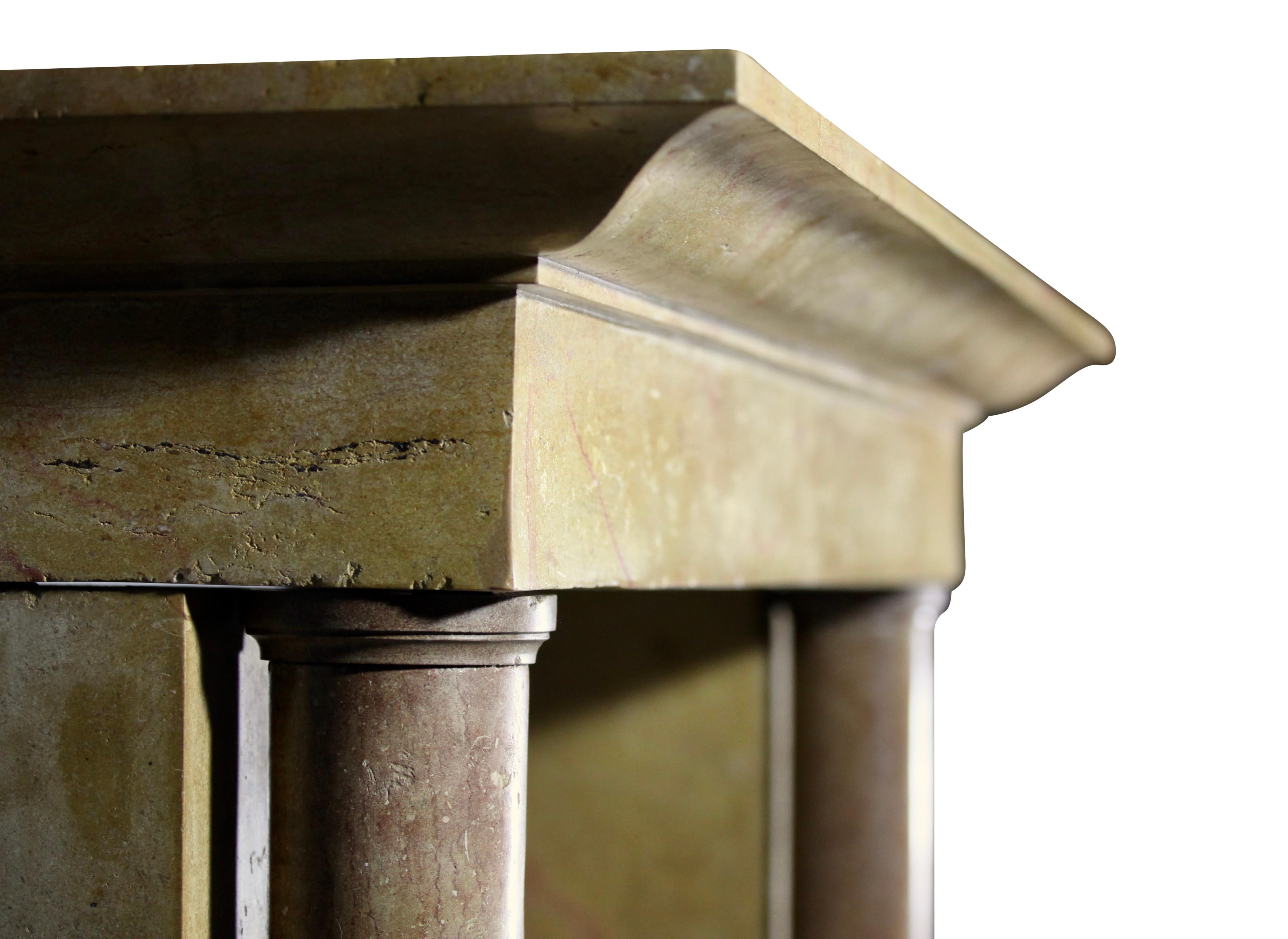 17th Century Refined Luxury Palladian French Marble-Stone Fireplace Surround For Sale 9
