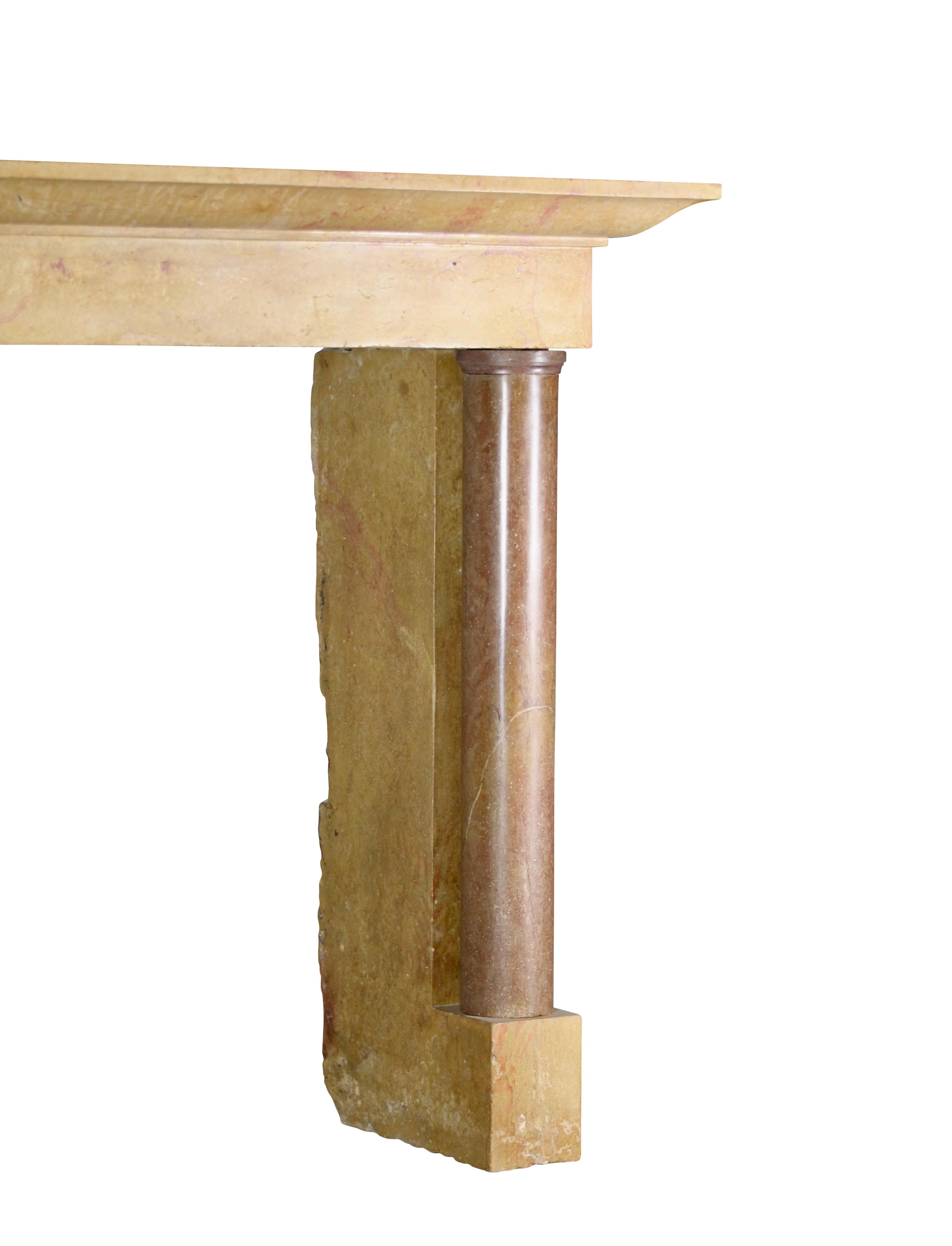 17th Century Refined Luxury Palladian French Marble-Stone Fireplace Surround For Sale 14