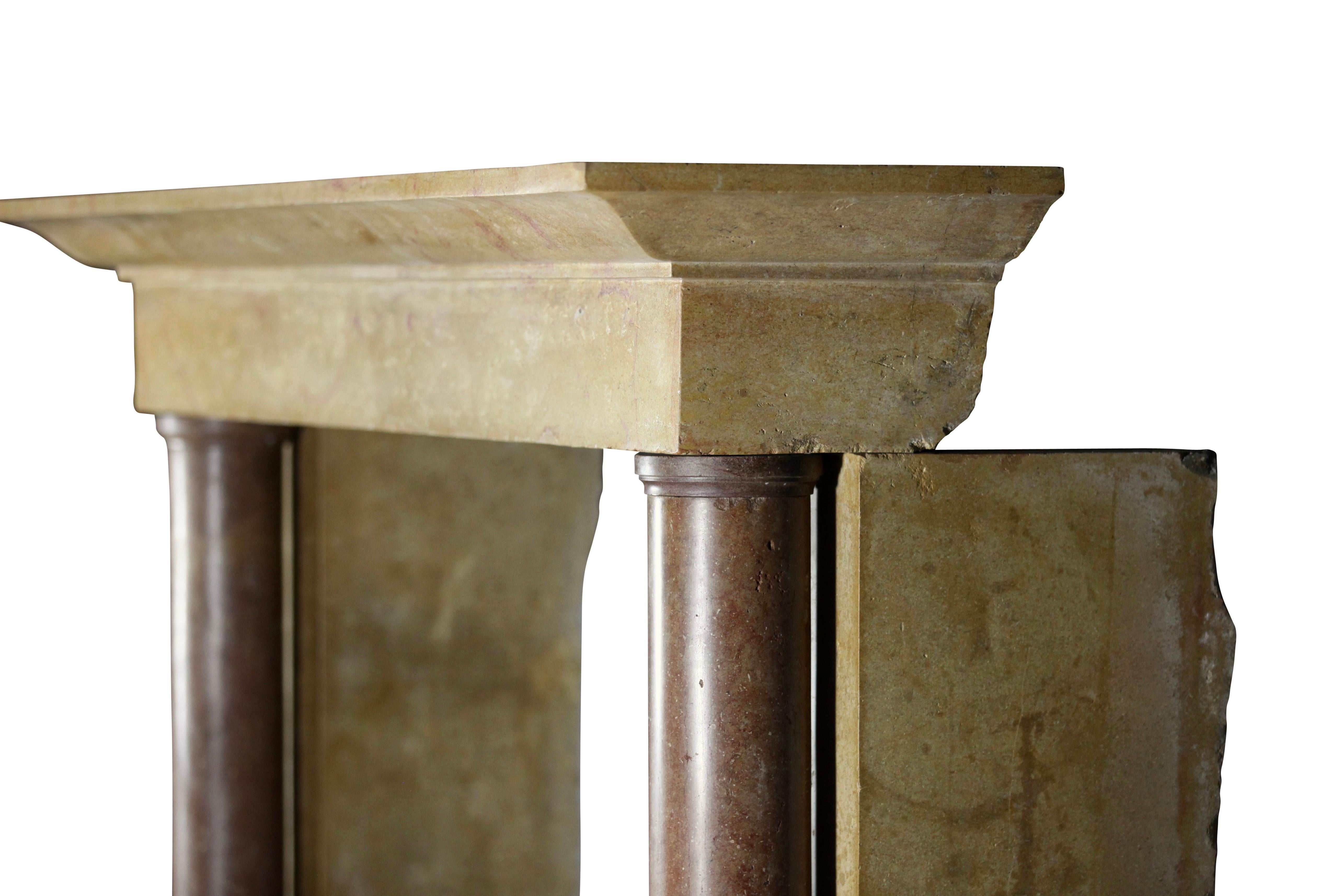 17th Century Refined Luxury Palladian French Marble-Stone Fireplace Surround For Sale 3