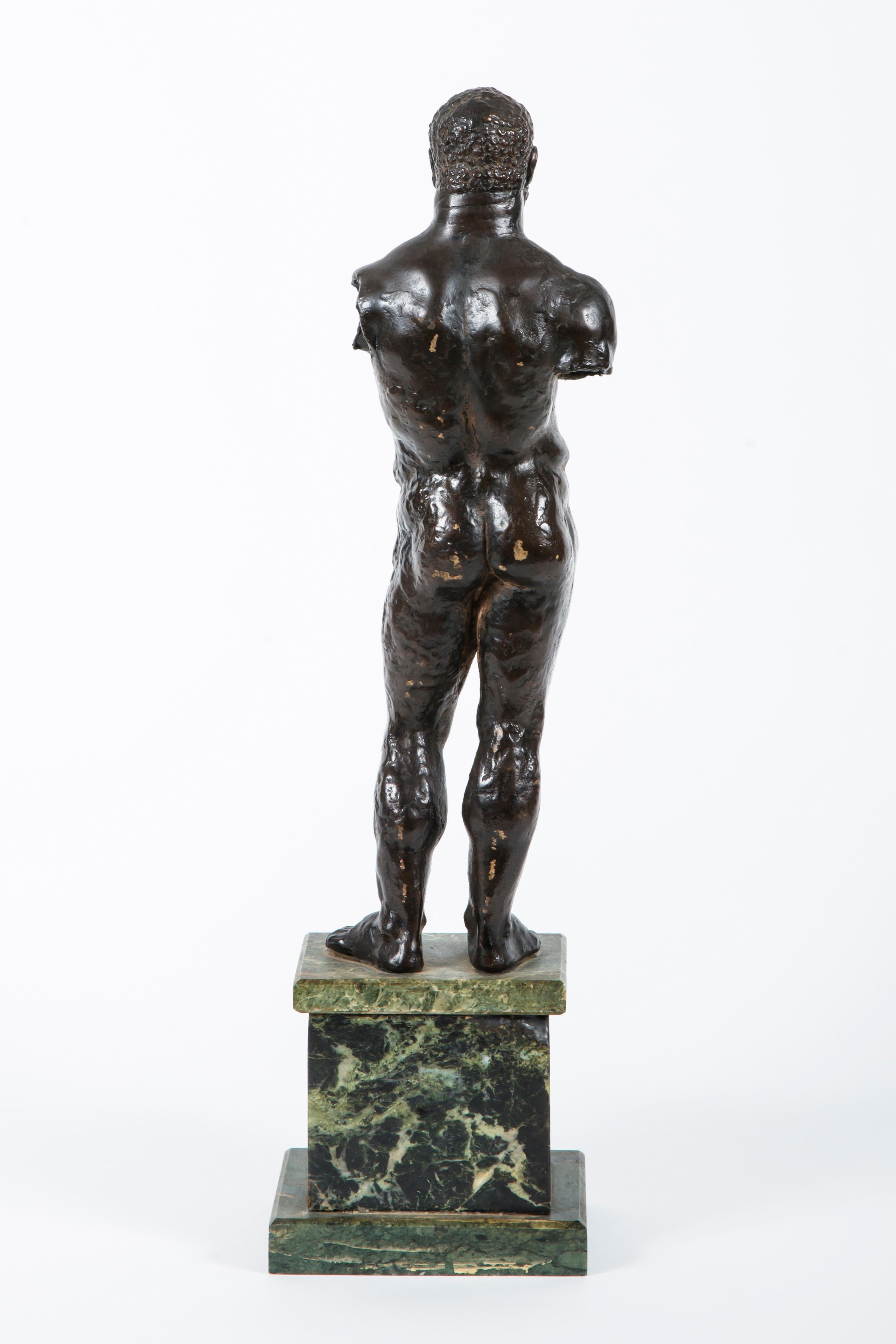 Italian 17th Century Renaissance Patinated Bronze Figure of Hercules