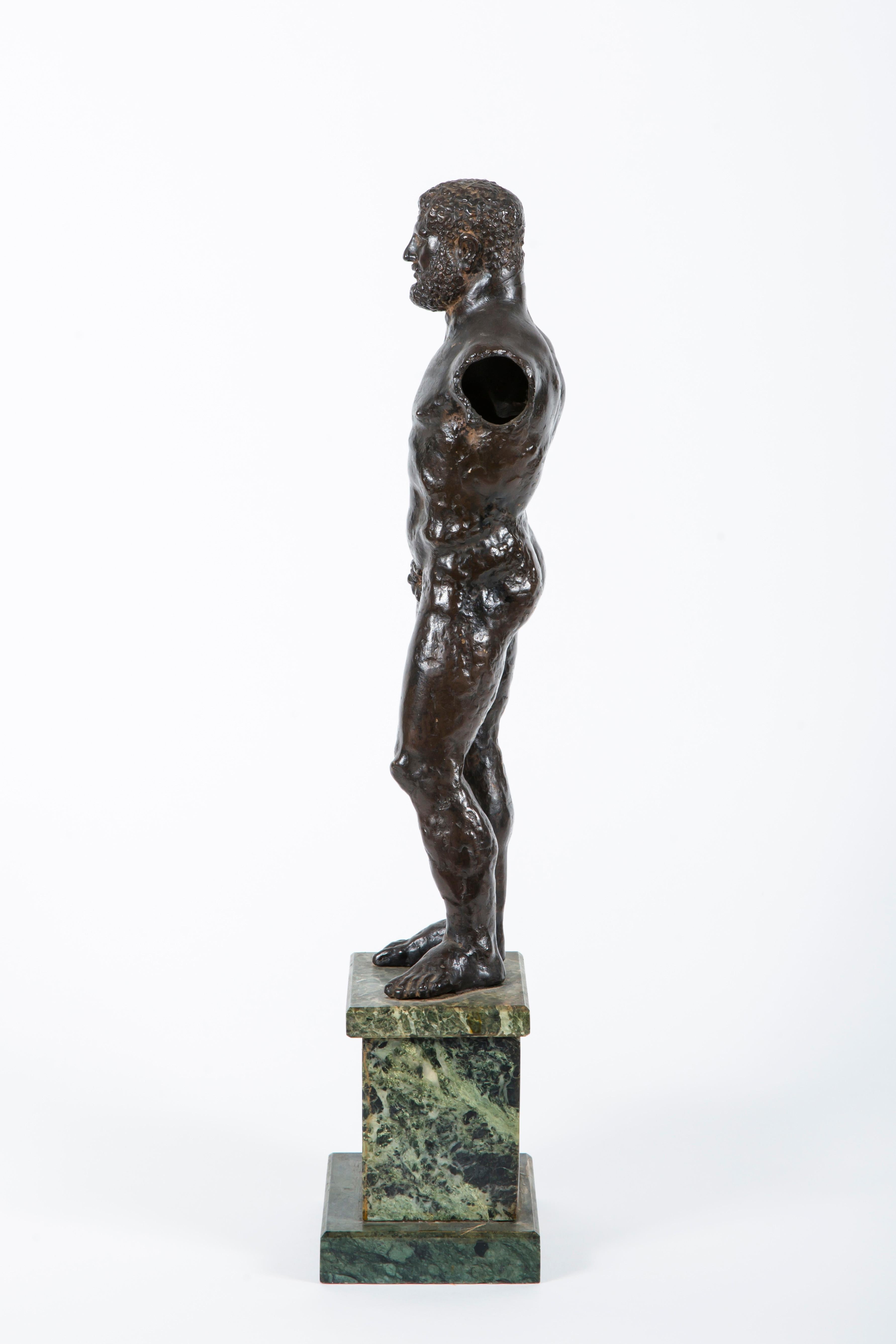 18th Century and Earlier 17th Century Renaissance Patinated Bronze Figure of Hercules