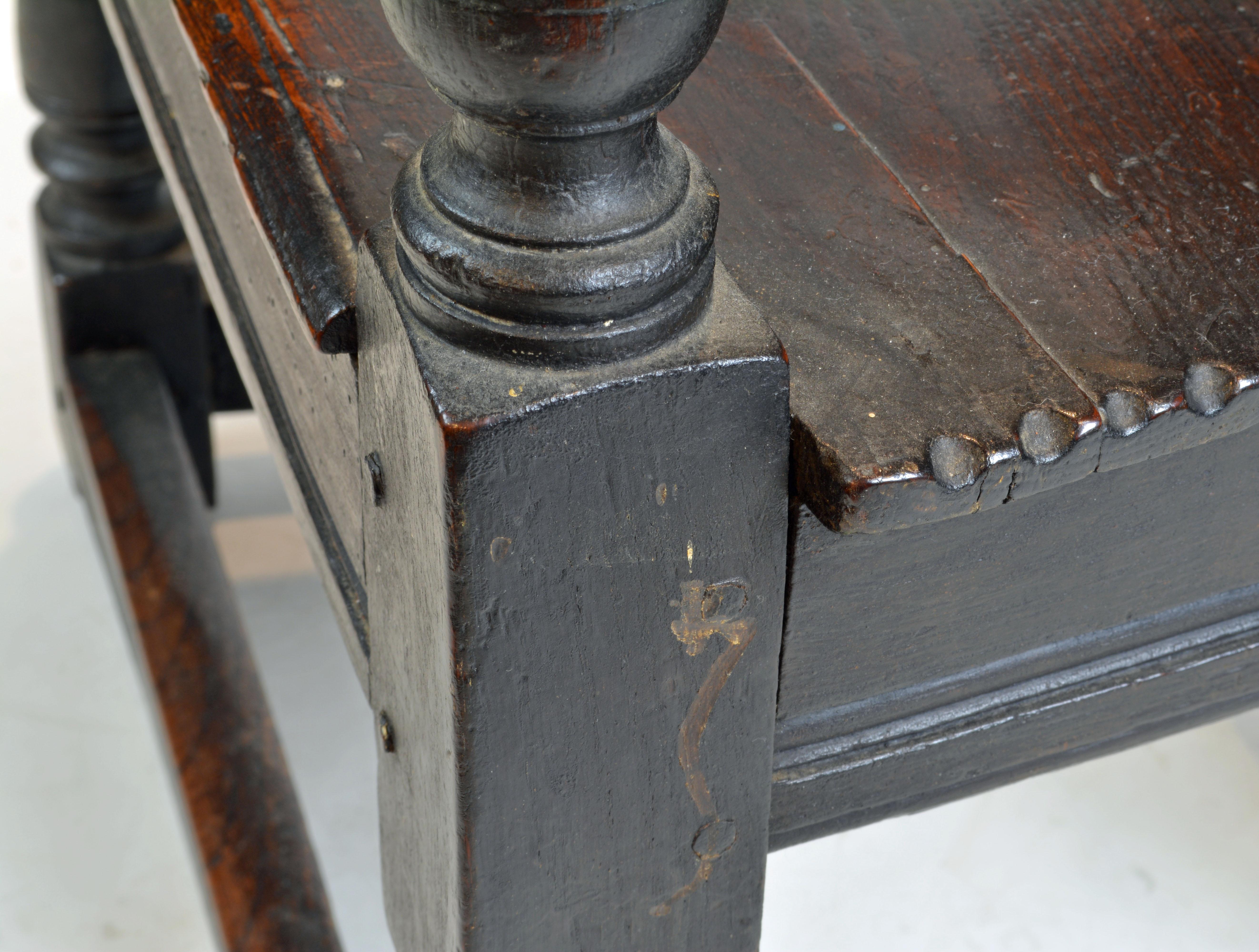 17th Century Richly Carved Elizabethan Joined Oak Wainscot Style Chair 6
