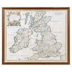 Antique 17th Century Robert Morden Map of Britannia Romana, C.1695