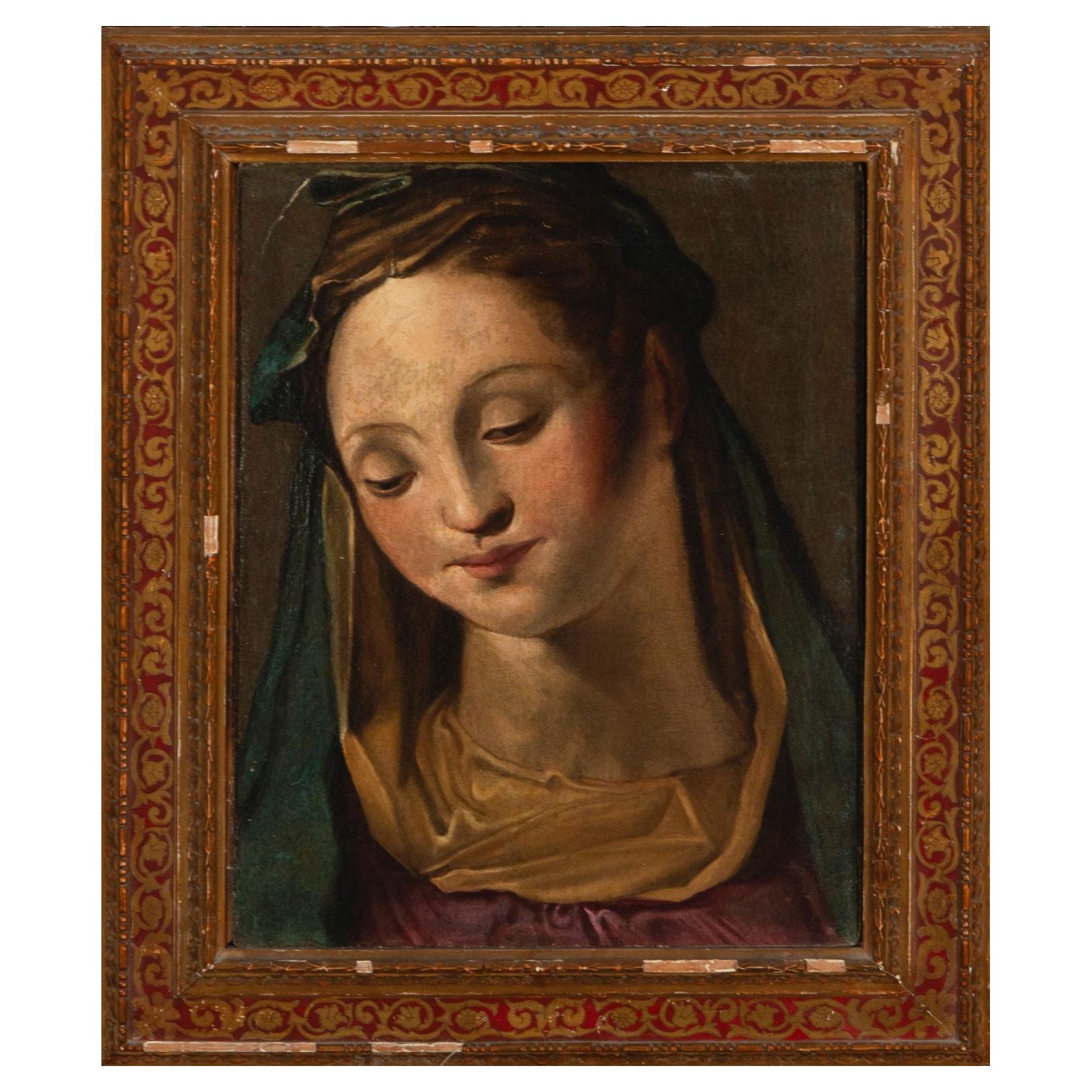 17th-Century Roman School - Praying Virgin For Sale