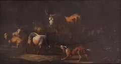 17th Century Rosa di Tivoli Painting on Slate