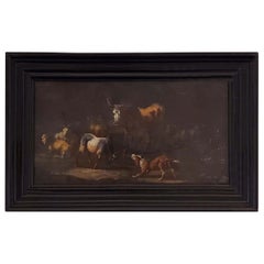 17th Century Rosa di Tivoli Painting on Slate