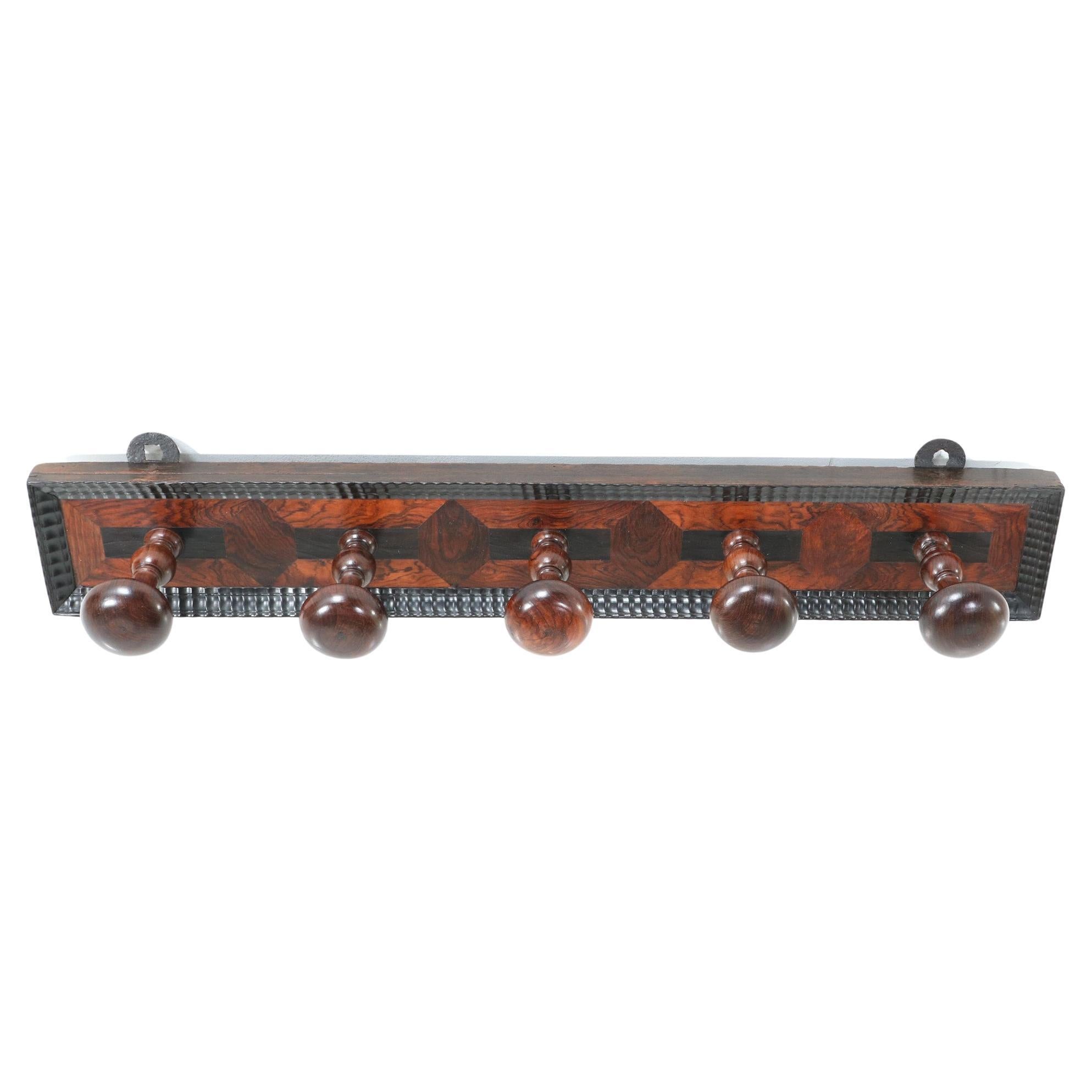 17th Century Rosewood and Ebony Coat Rack Attributed to Herman Doomer Amsterdam For Sale