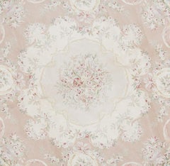17th Century Round Traditional French Aubusson Style Flat-Weave Rug