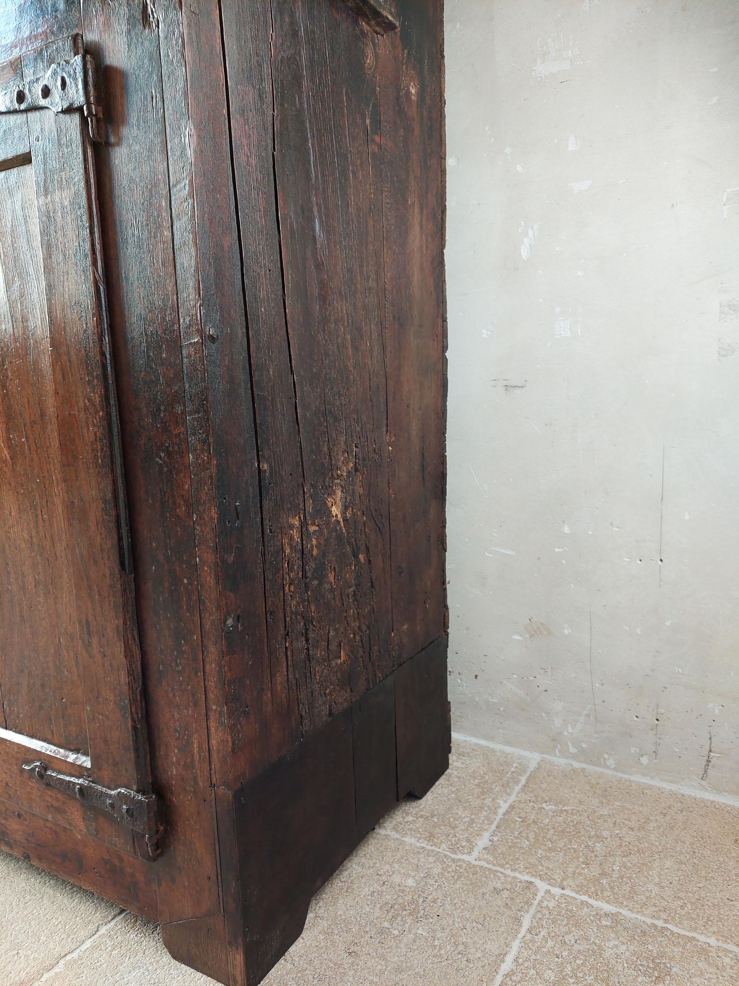 17th Century Rural French Oak Kitchen Cabinet, wabi-sabi 9