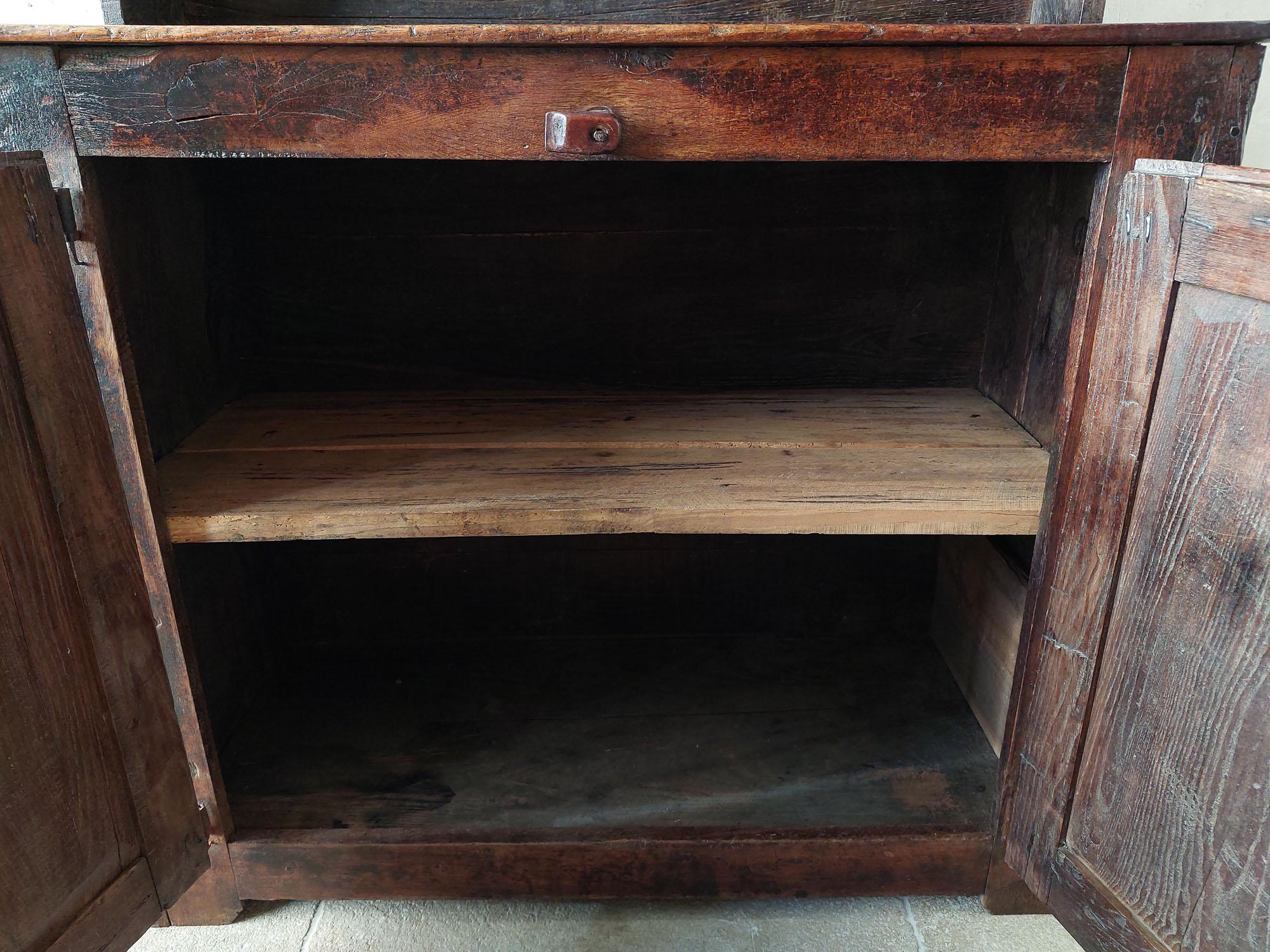 17th Century Rural French Oak Kitchen Cabinet, wabi-sabi 2