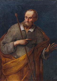 17th Century Saint Joseph Oil on Canvas Attributed to Antonio Cifrondi