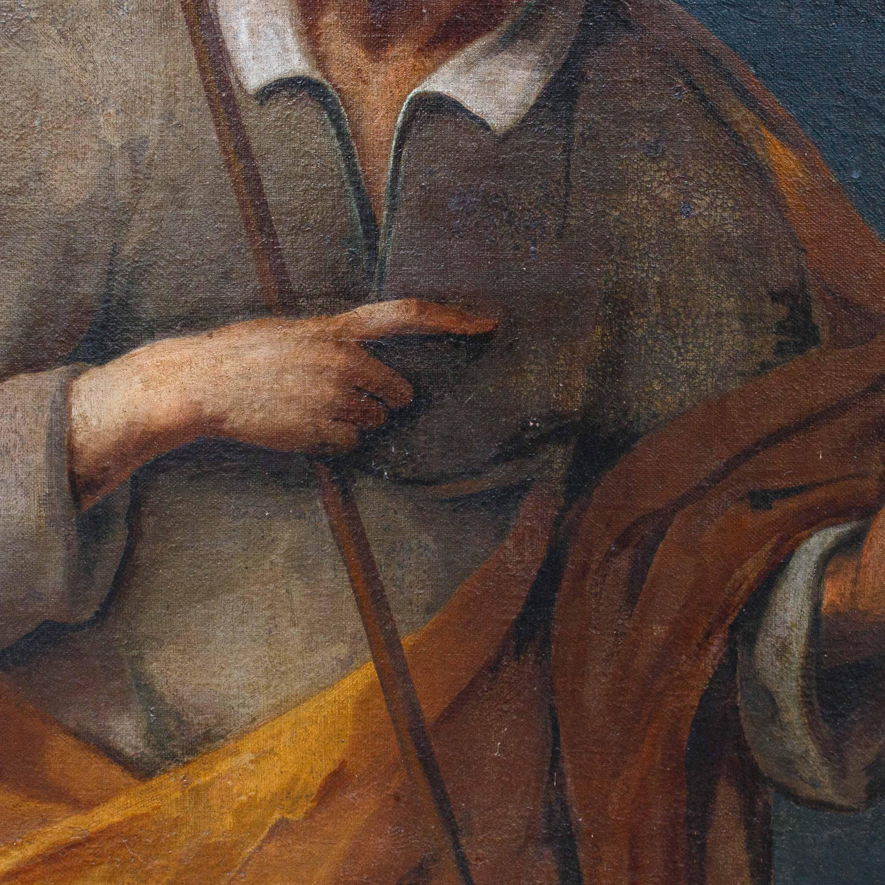 17. Jahrhundert Saint Joseph, Öl auf Leinwand, Antonio Cifrondi zugeschrieben (18. Jahrhundert und früher) im Angebot