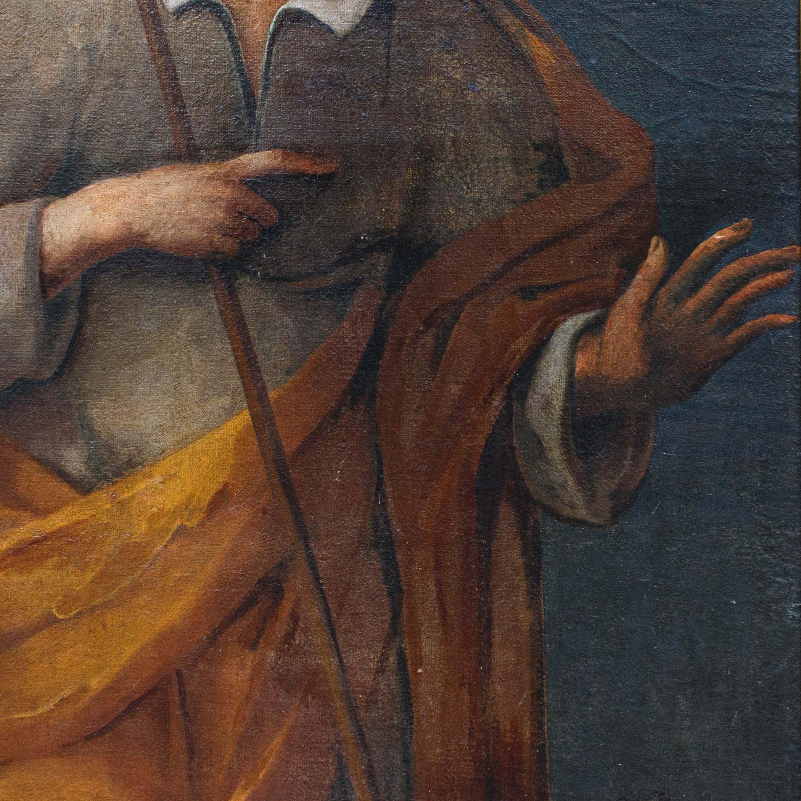 17th Century Saint Joseph Oil on Canvas Attributed to Antonio Cifrondi For Sale 1