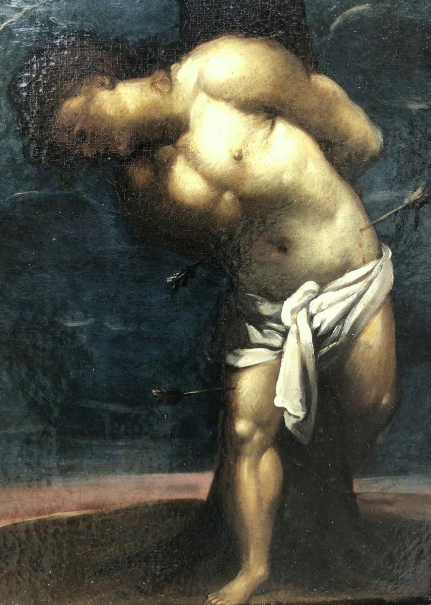 Louis XIV Saint Sèbastien 17ème siècle Peinture Religieuse Andrea Sacchi en vente