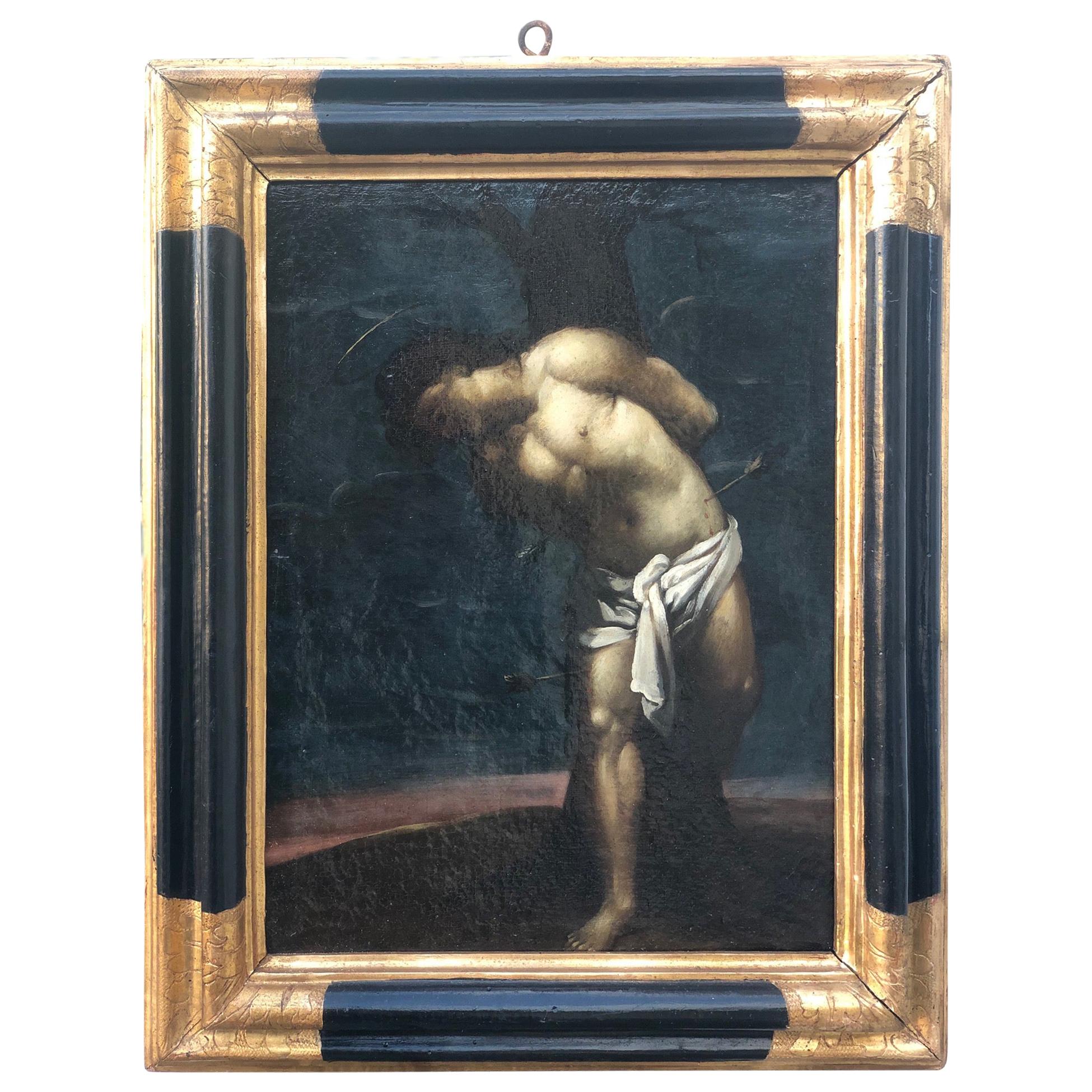 Saint Sèbastien 17ème siècle Peinture Religieuse Andrea Sacchi en vente