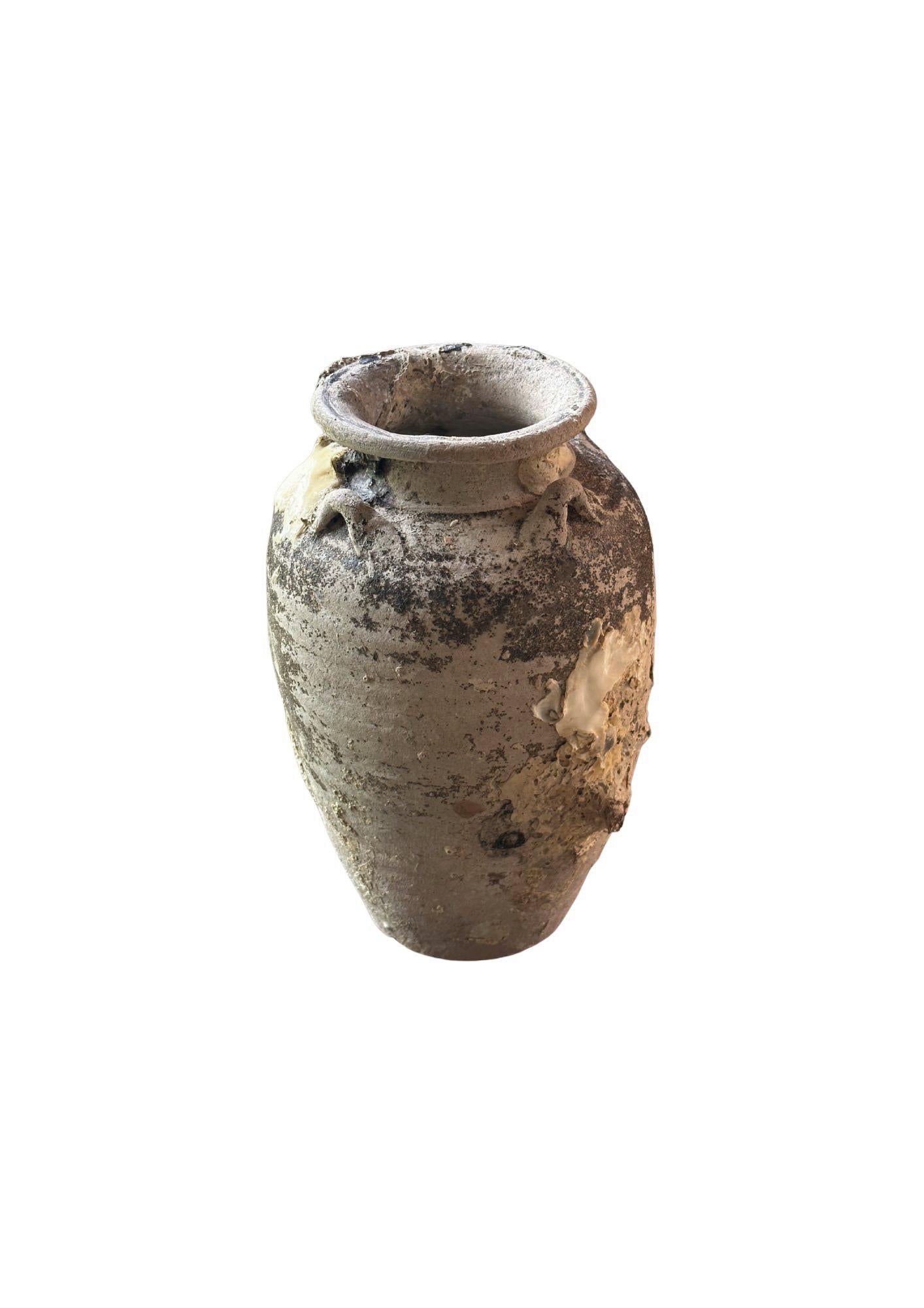 Rustic 17th Century Sawankhalok ceramic Shipwreck Jar, Thailand For Sale