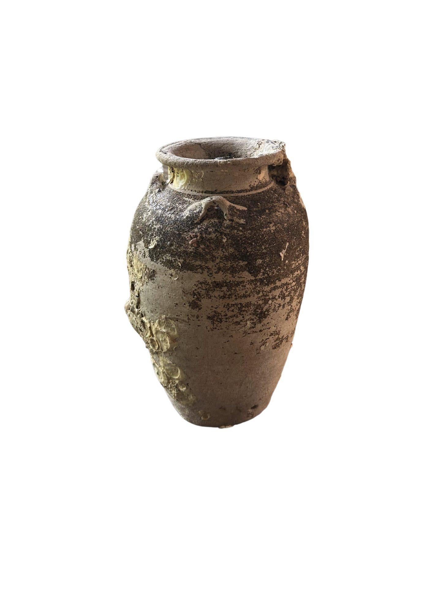 Ceramic 17th Century Sawankhalok ceramic Shipwreck Jar, Thailand For Sale