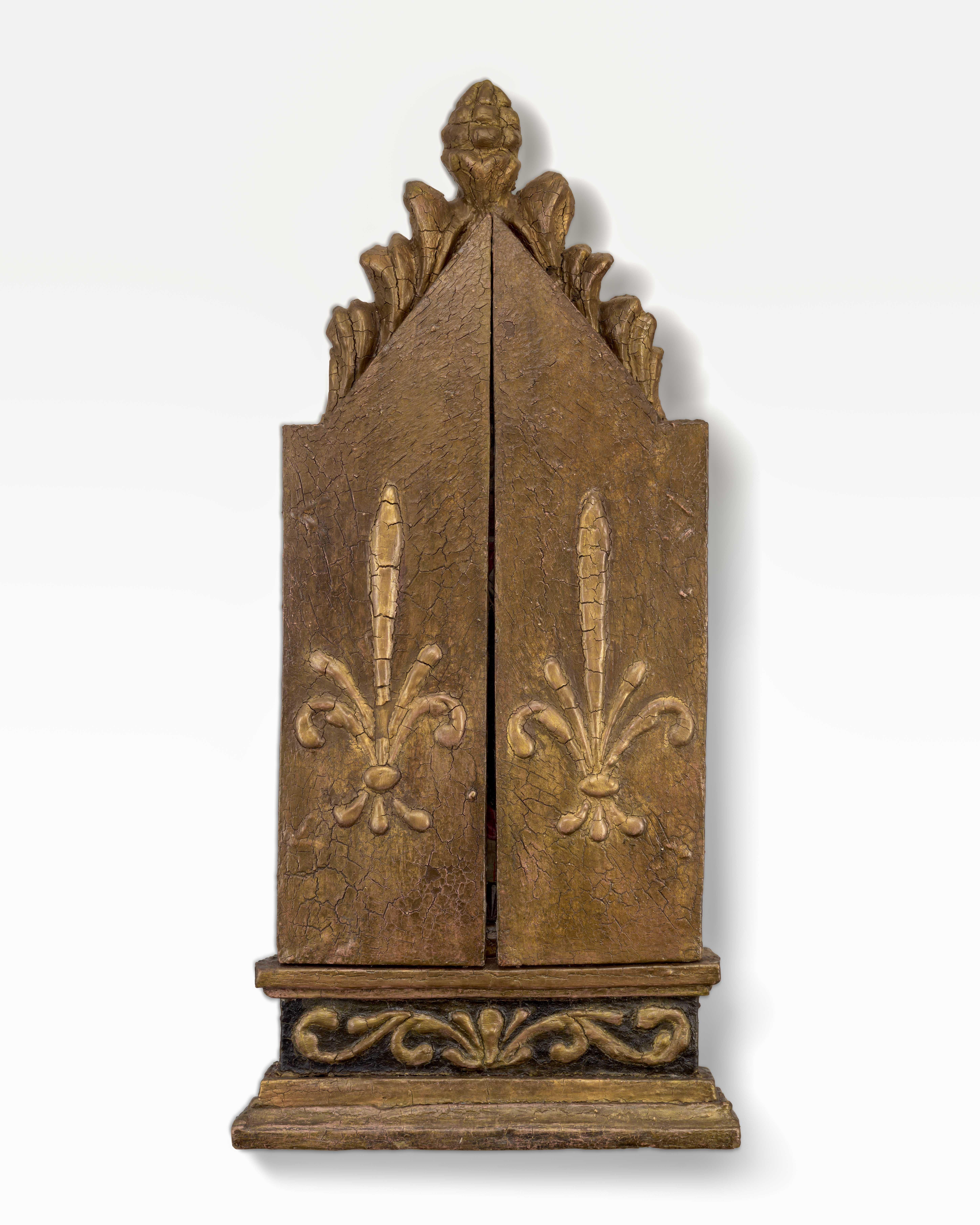Triptychon von Madonna und Kind, St. Michael, St. Anthony, 17. Jahrhundert, Gemälde (Alte Meister), Art, von 17th Century School